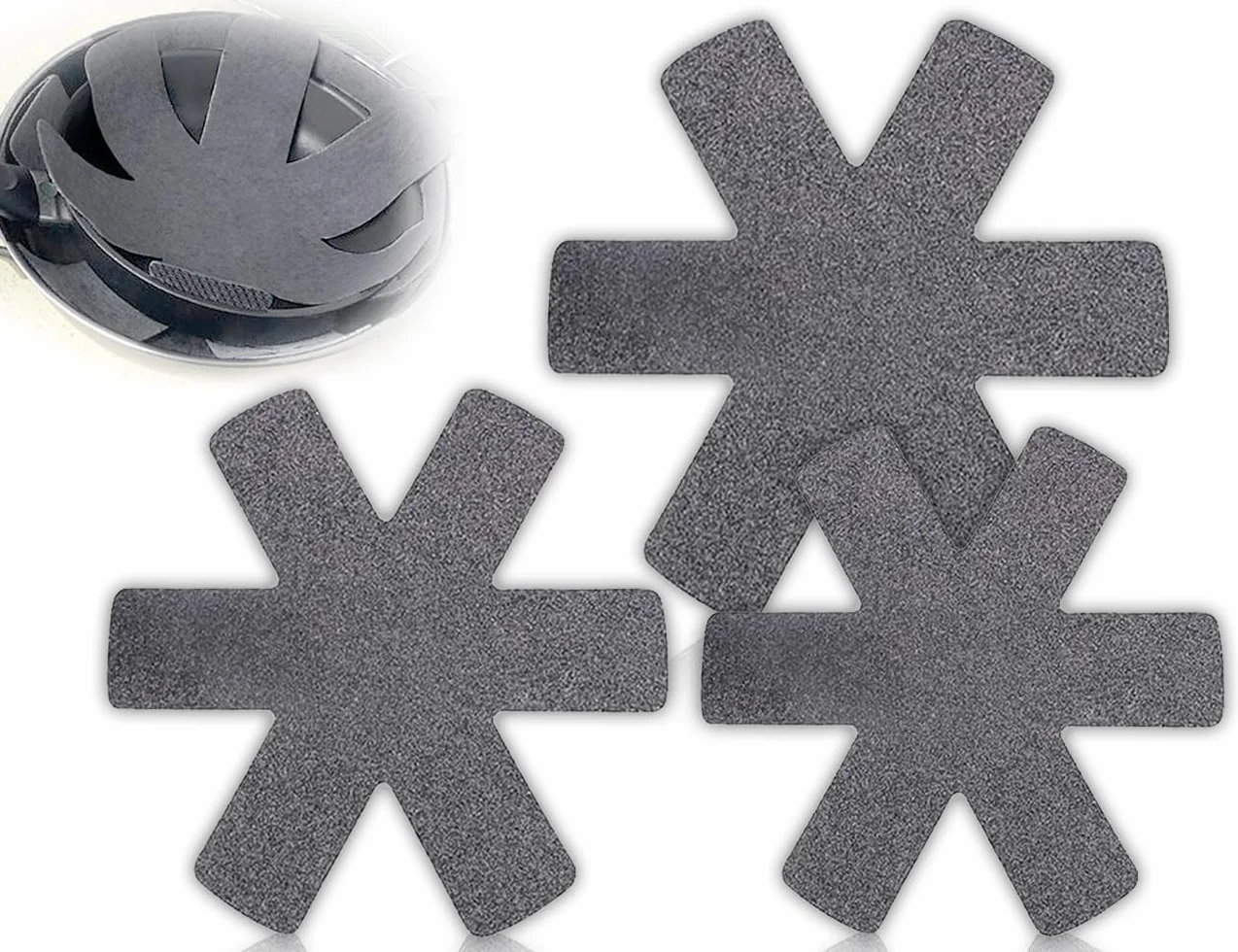 Paquete de 3 Protectores de apilamiento,Separador de protección de apilamiento, protección de sartenes, Protector de ollas, protección de apilamiento Antideslizante de Fieltro(38/35/26 cm)
