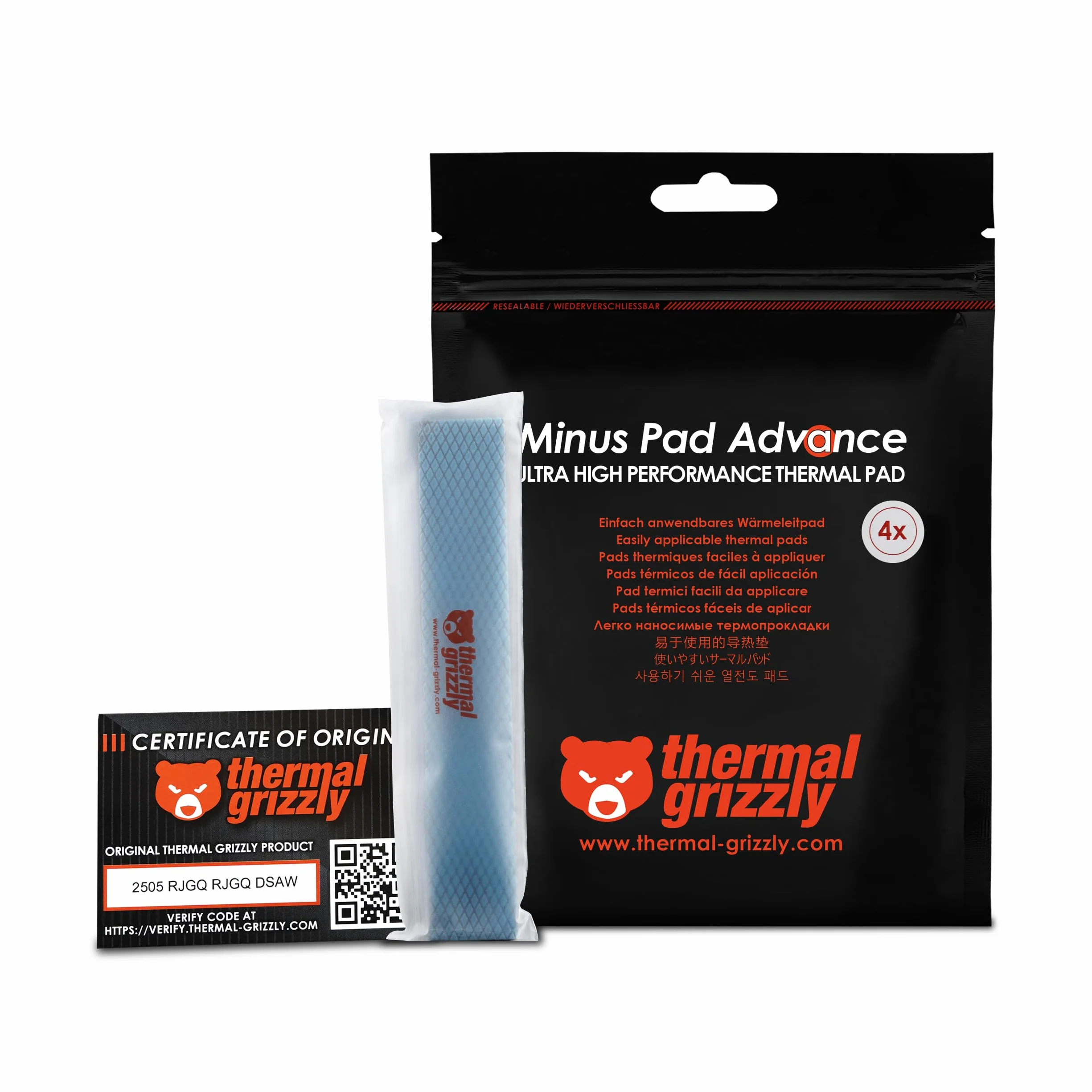 Thermal Grizzly Minus Pad Advance - 120 x 20 x 1,5 mm, 4 St?ck