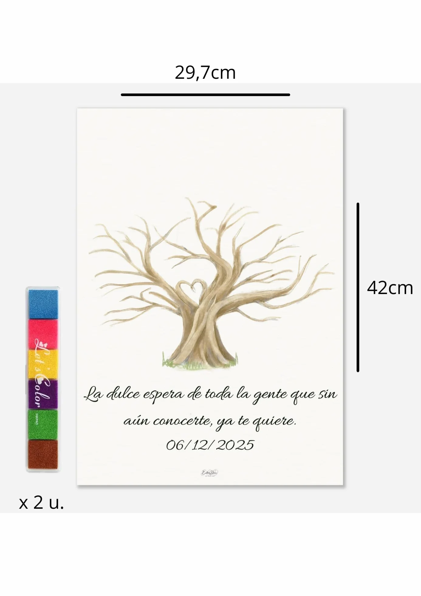 Árbol de huellas comunión niño niña | Lámina huellas personalizada | Alternativa libro firmas boda evento | Sin marco