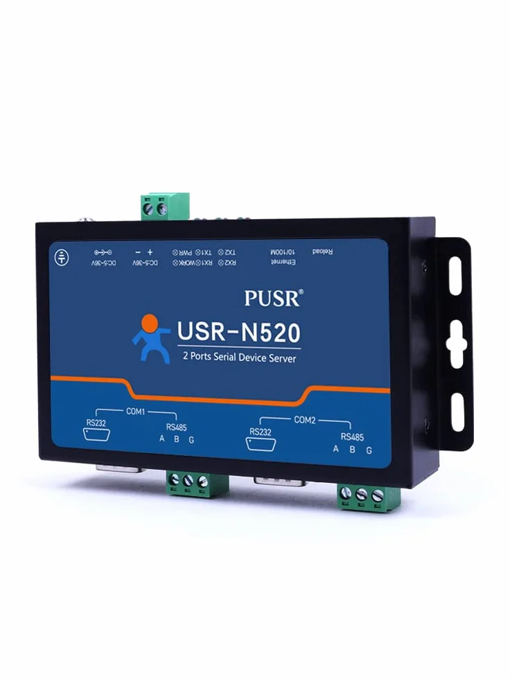 Convertidor Serie RS845 a Ethernet de 2 Puertos Compatible con MQTT Modbus RTU a Modbus TCP USR-N520