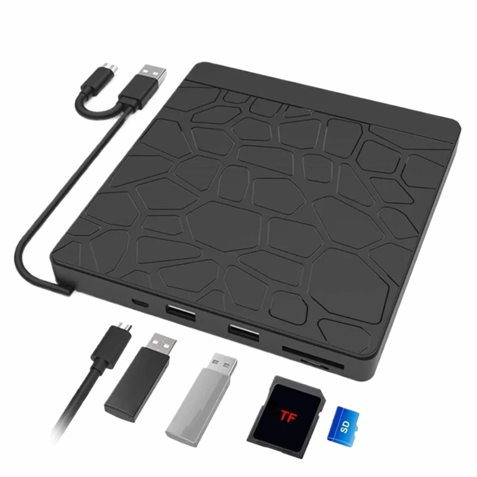 Reproductor de DVD Grabadora De DVD Externa USB 3,0 Y Tipo C, Grabadora De Tarjetas Multifunción, Unidad Óptica DVD RW, Reproductor De CD/DVD