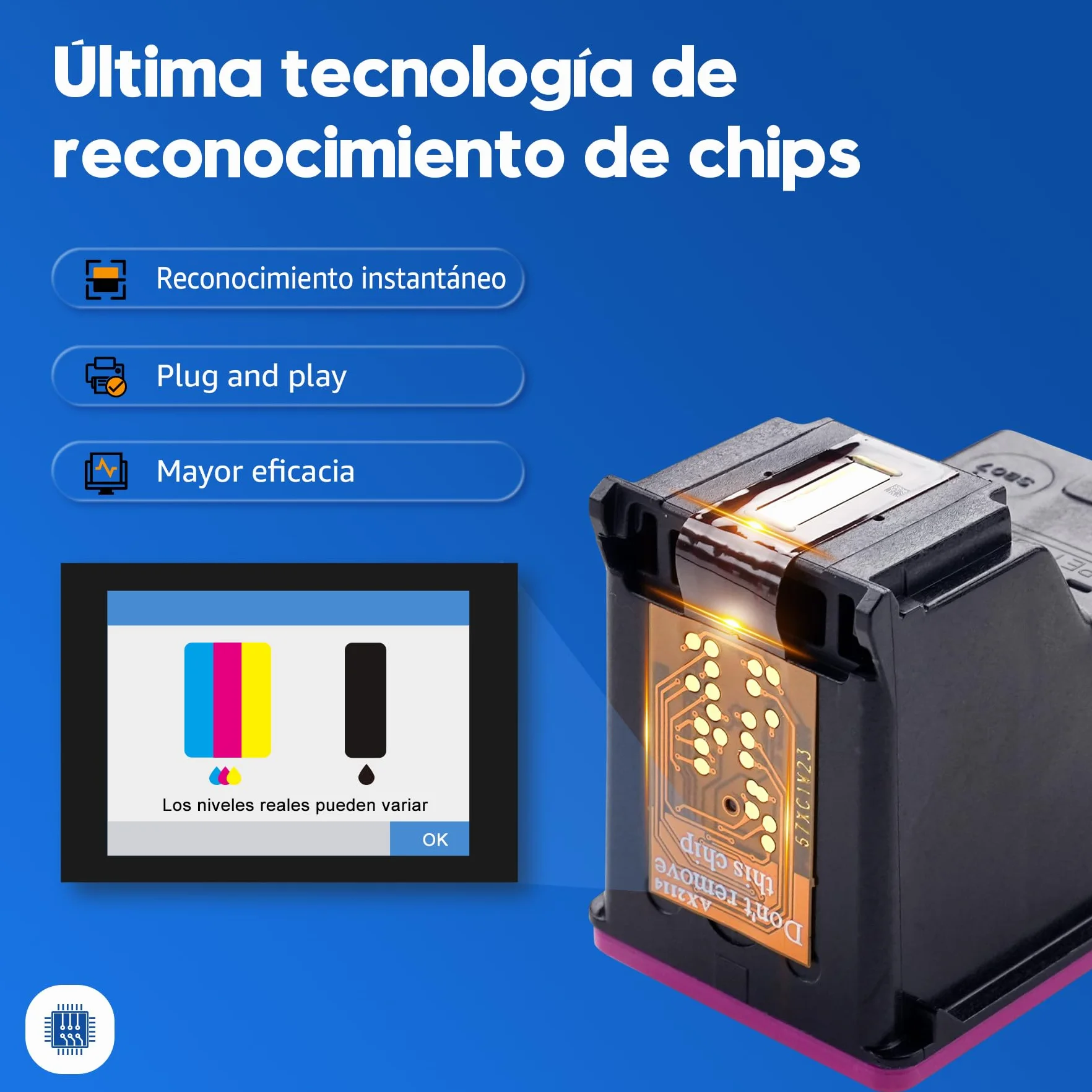 ONLYU 304XL Cartuchos de Tinta remanufacturados Negro y Color para HP 304 | Compatible para HP Envy 5030 5032 5000 5010 5020 DeskJet 3750 2630 3760 3762 2600 2620 2622