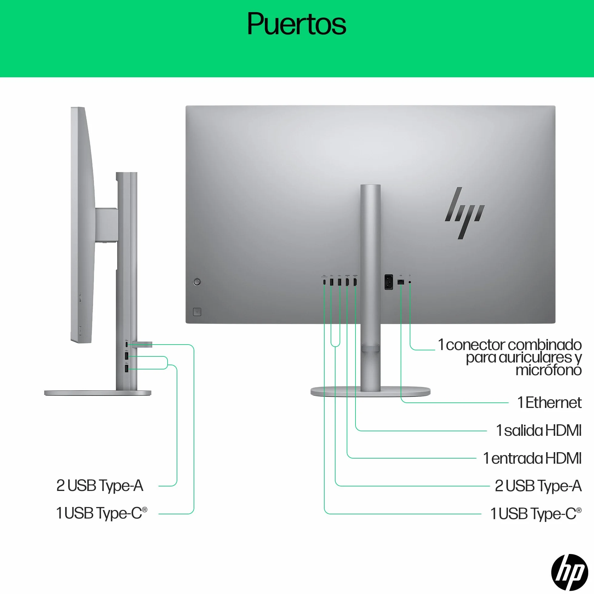 HP OmniStudio X All-in-One 32 UHD 4K (Procesador Intel Ultra 5-125H, 16GB RAM, 1TB SSD, Gráfica Intel ARC, Windows 11) - Teclado QWERTY Español - Silver