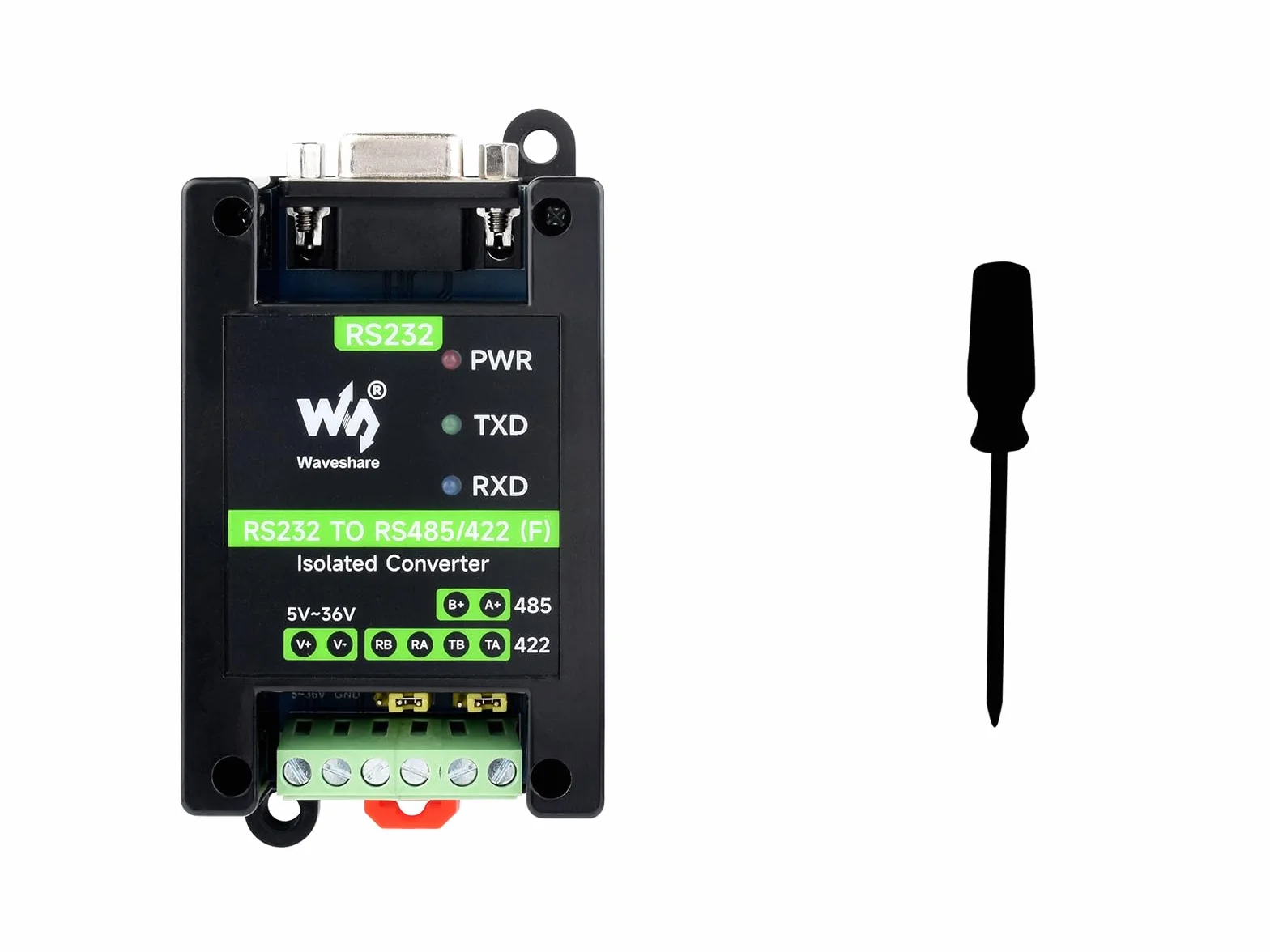 Waveshare RS232 To RS485/422 Active Digital Isolated Converter, Onboard SP3232EEN&SP485EEN Chip, RS232 DB9 Female Port, for Industrial Control Equipment&High Communication Requirement Application