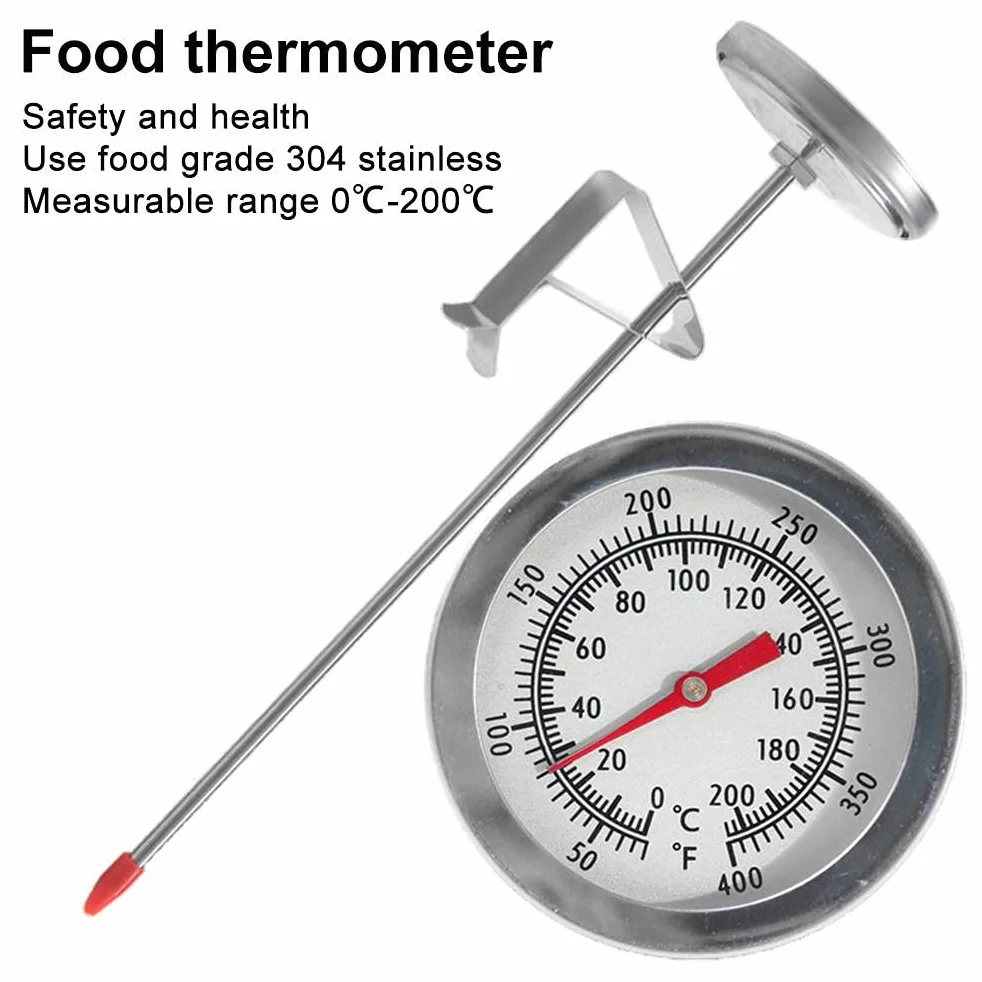 Termómetro de Aceite para Freír de Acero Inoxidable, Sonda de 20 cm para Freidora