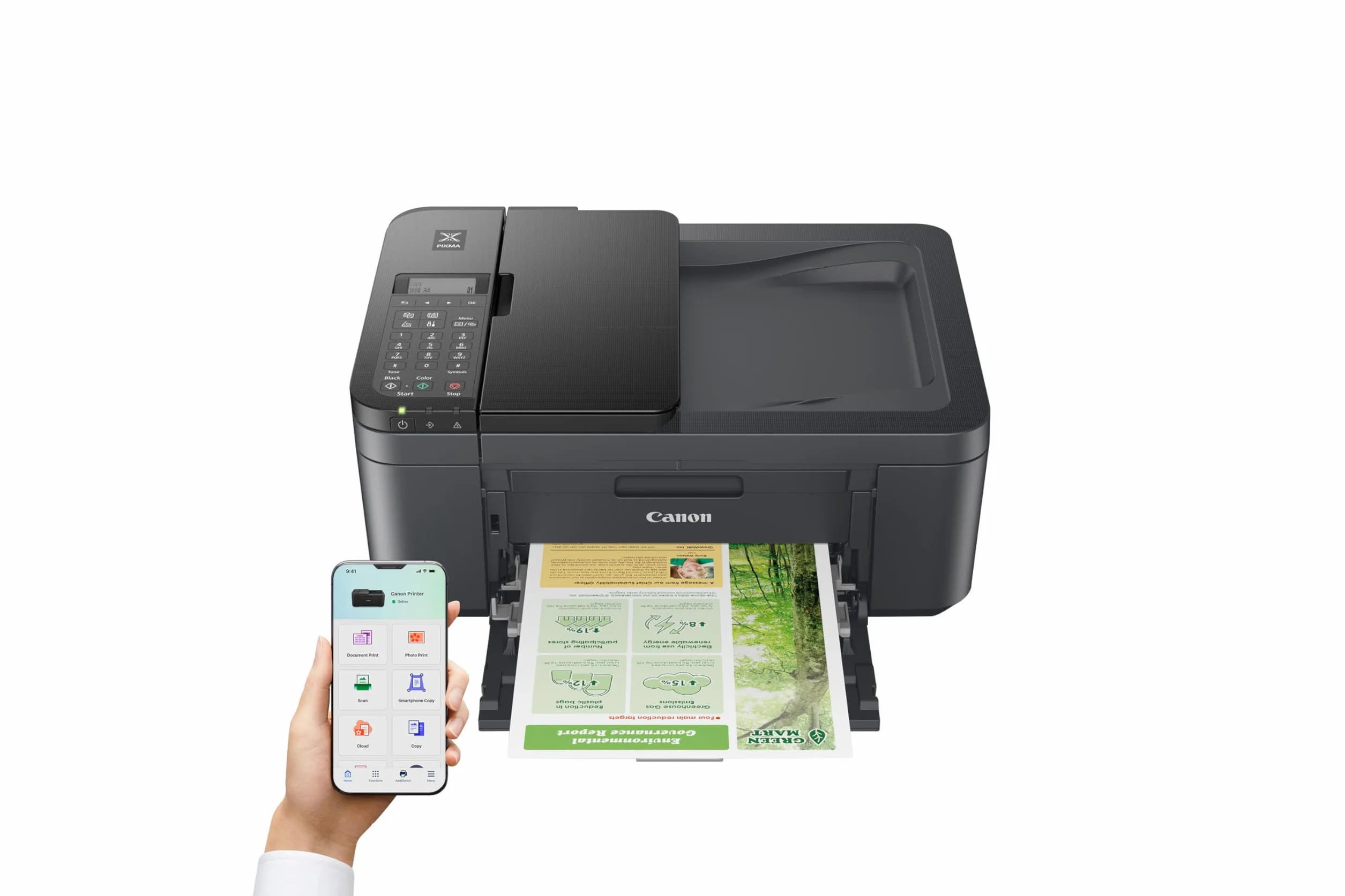 Canon Pixma TR4755i Impresora Multifunción 4 en 1, Compatible con Pixma Print Plan, Escaneo y Copia, WiFi, Impresión a Doble Cara Automática, Negro - Incluye Papel Fotográfico A4 GP-501, 5 Hojas