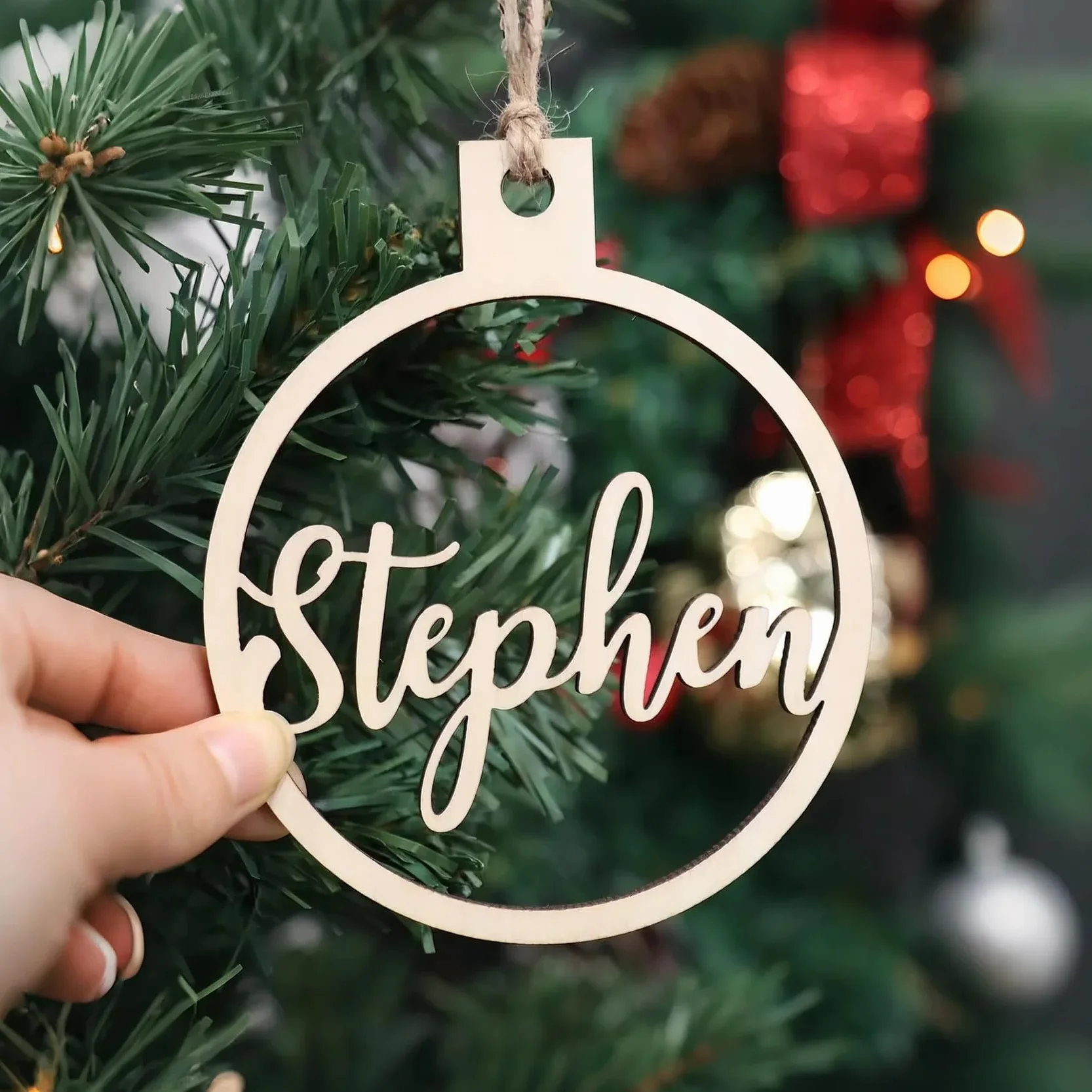 Bola Navidad Personalizada Madera Adornos Navidad Personalizados Decoración Navidad 2025