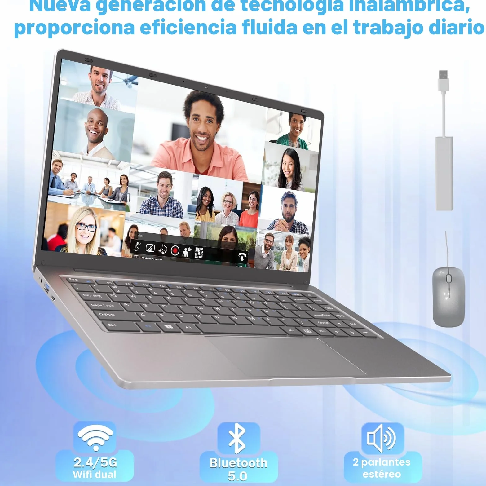 PC Portátil 14 Pulgadas Celeron N4000 (hasta 2.6 GHz) , Computadora Portátil 6GB RAM 128GB SSD, Ordenador portátil W11 Pro Soporte WiFi, Bluetooth, USB 3.0 Mini HDMI, Estudiante/Oficina Laptop.