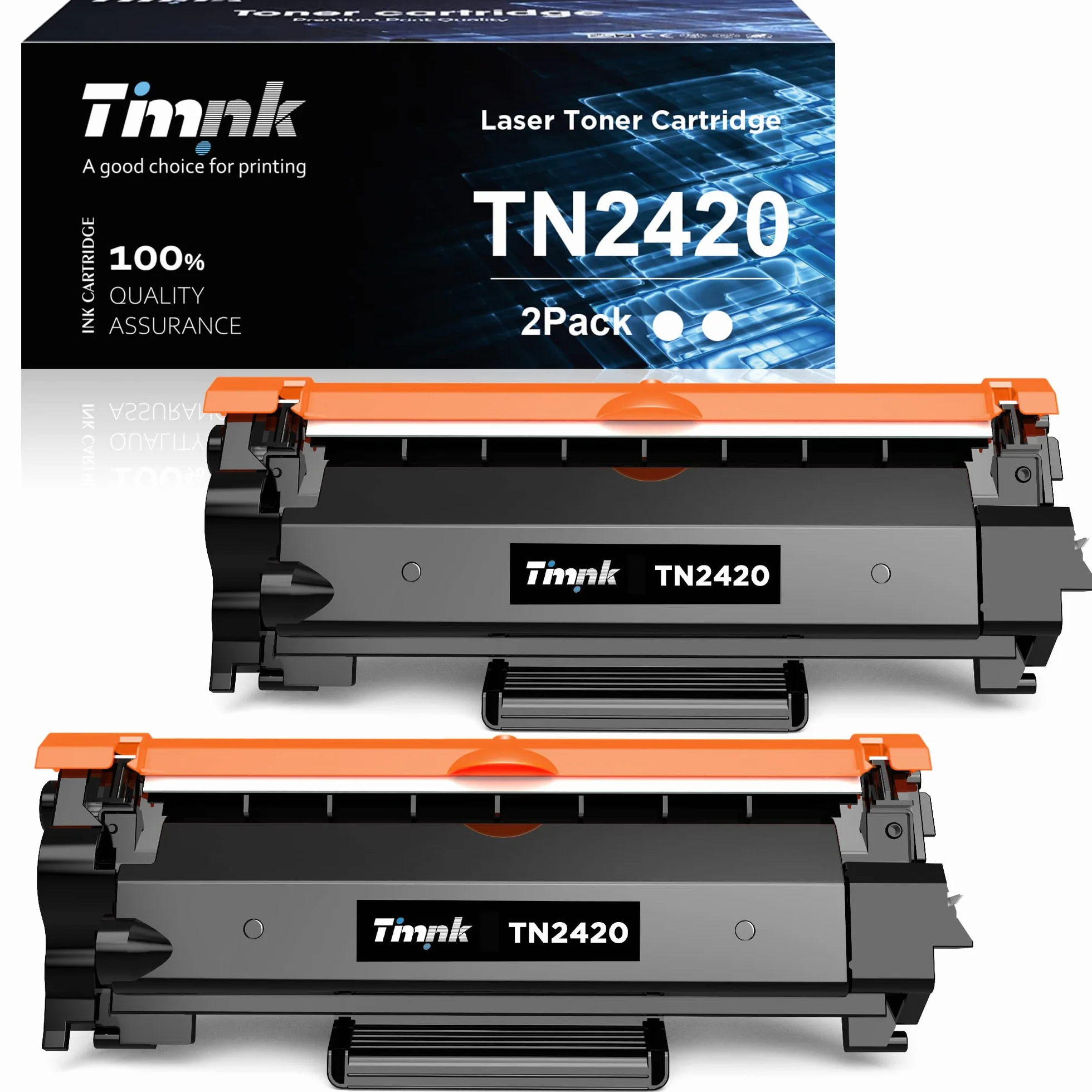 TN2420 Cartucho de Tóner Compatibles para Brother MFC L2710DW L2750DW L2710DN L2730DW DCP L2510D L2530DW L2550DN HL L2310D L2350DW (2 Negro)