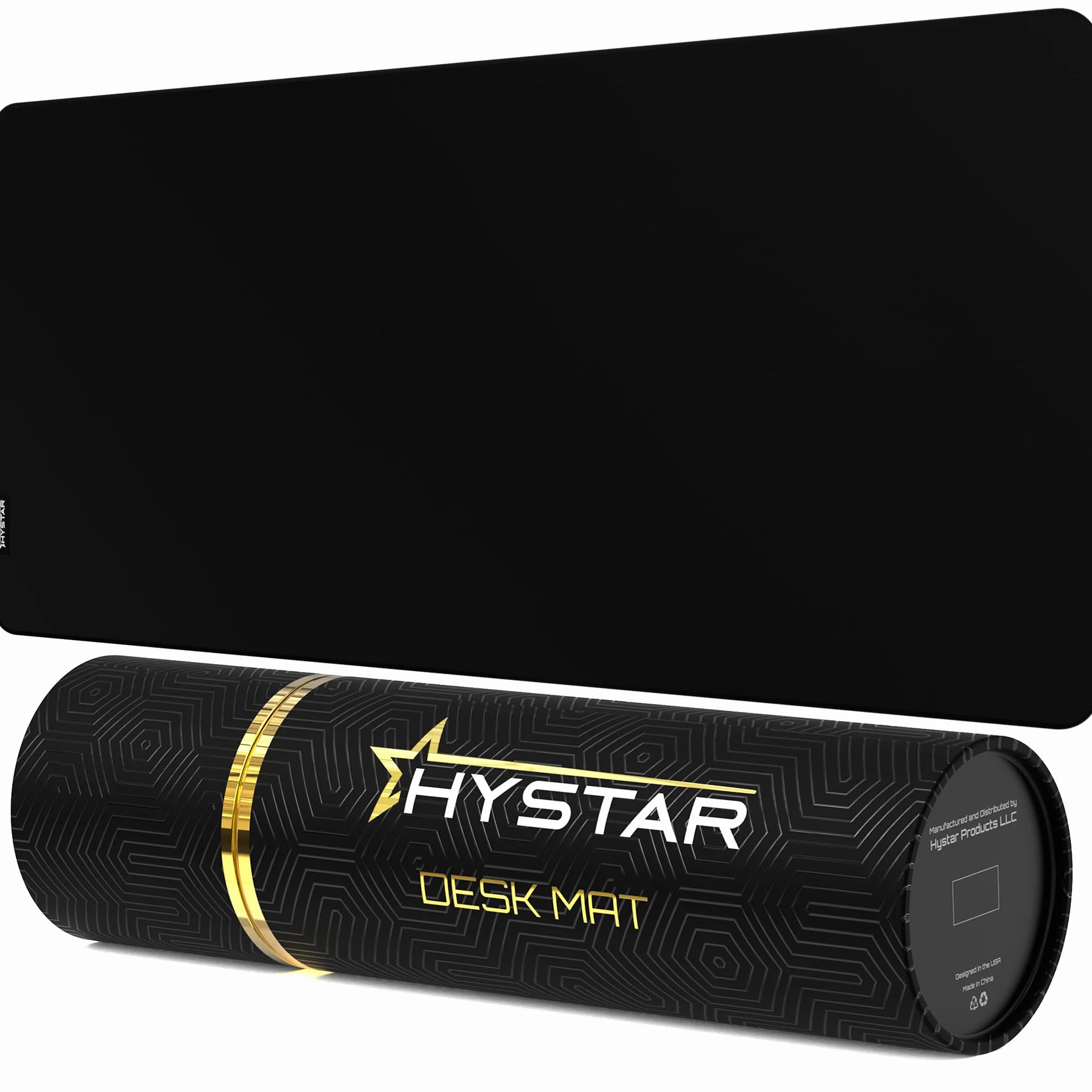 Hystar Alfombrilla de Mouse extendida para Juegos | XXL 36 x 16 Pulgadas | 5 mm de Grosor, Superficie Impermeable, Tela de poliéster Suave y Base de Goma Natural | Negro clásico