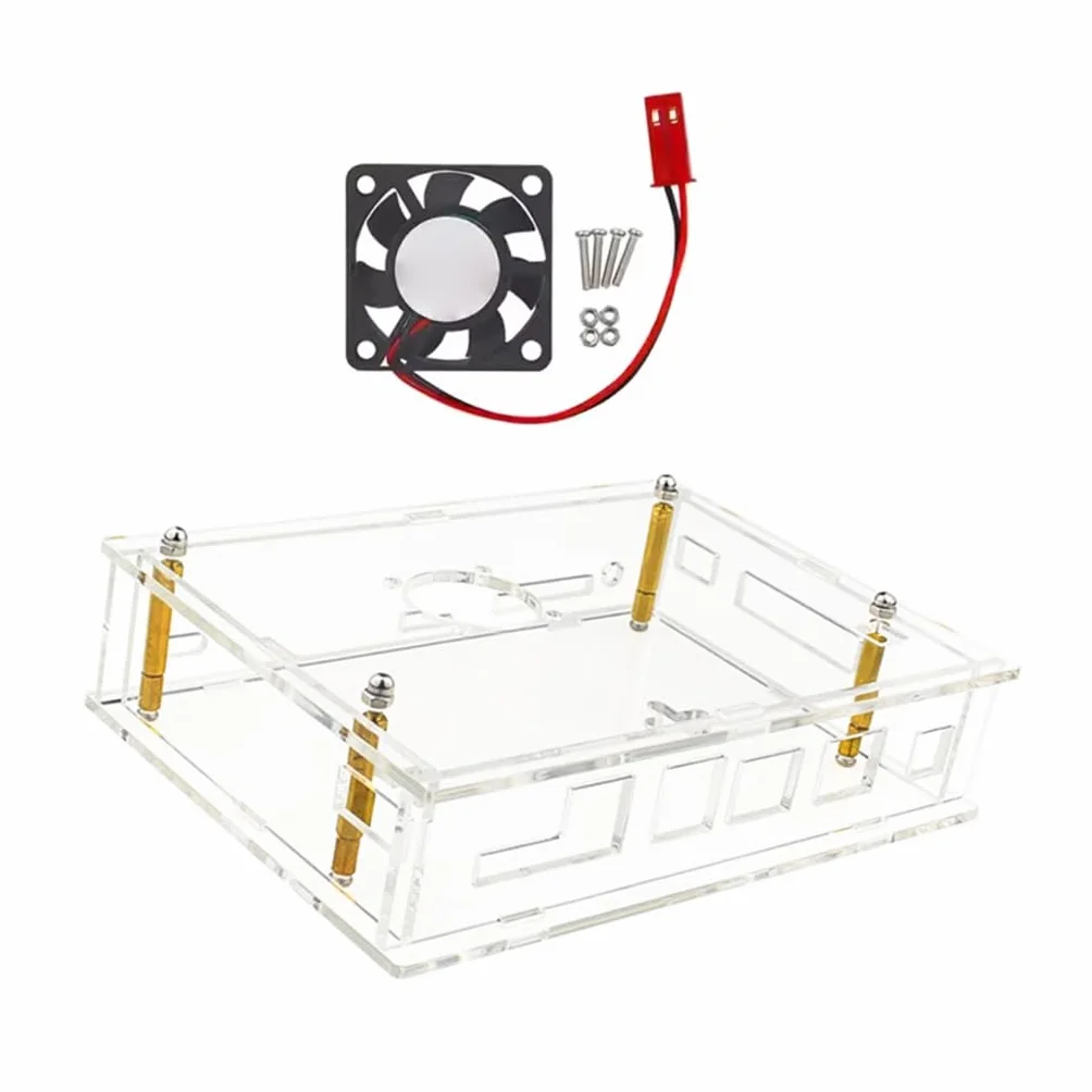 Caja acrílica con ventilador para Banana Pi para BPI F3 Board Case Transparentemente