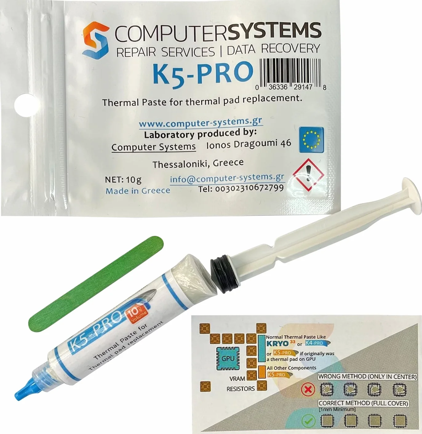 Pasta térmica Viscosa K5 Pro de 10 g para líquido de Repuesto de Almohadilla térmica (CSGR)