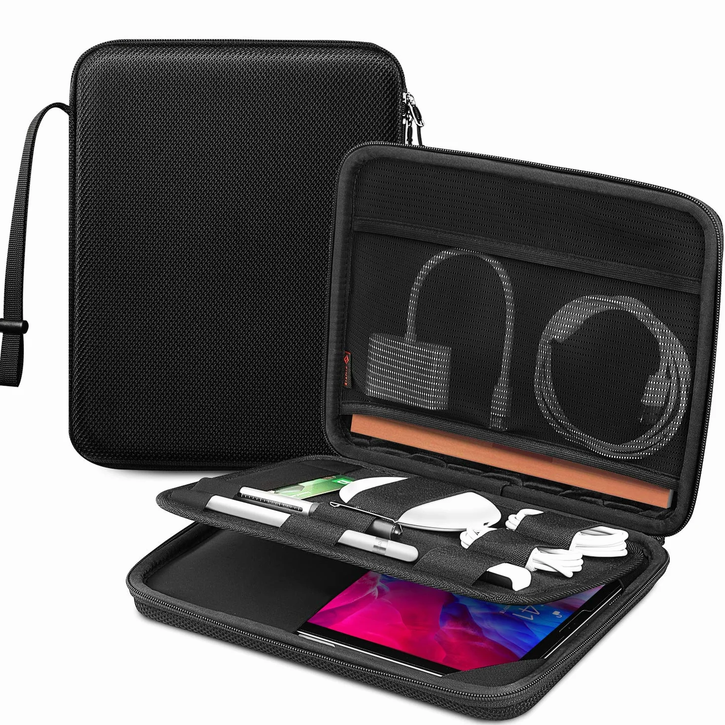 FINPAC Funda de Tablet, Portafolio Bolsa Organizado con Correa de Mano para 11" iPad Air M4 M3 M2 2026-2024, 11" iPad A16 2025, 11" iPad Pro M5/M4 2025-2018, Samsung Galaxy Tab A11+, Lenovo M11