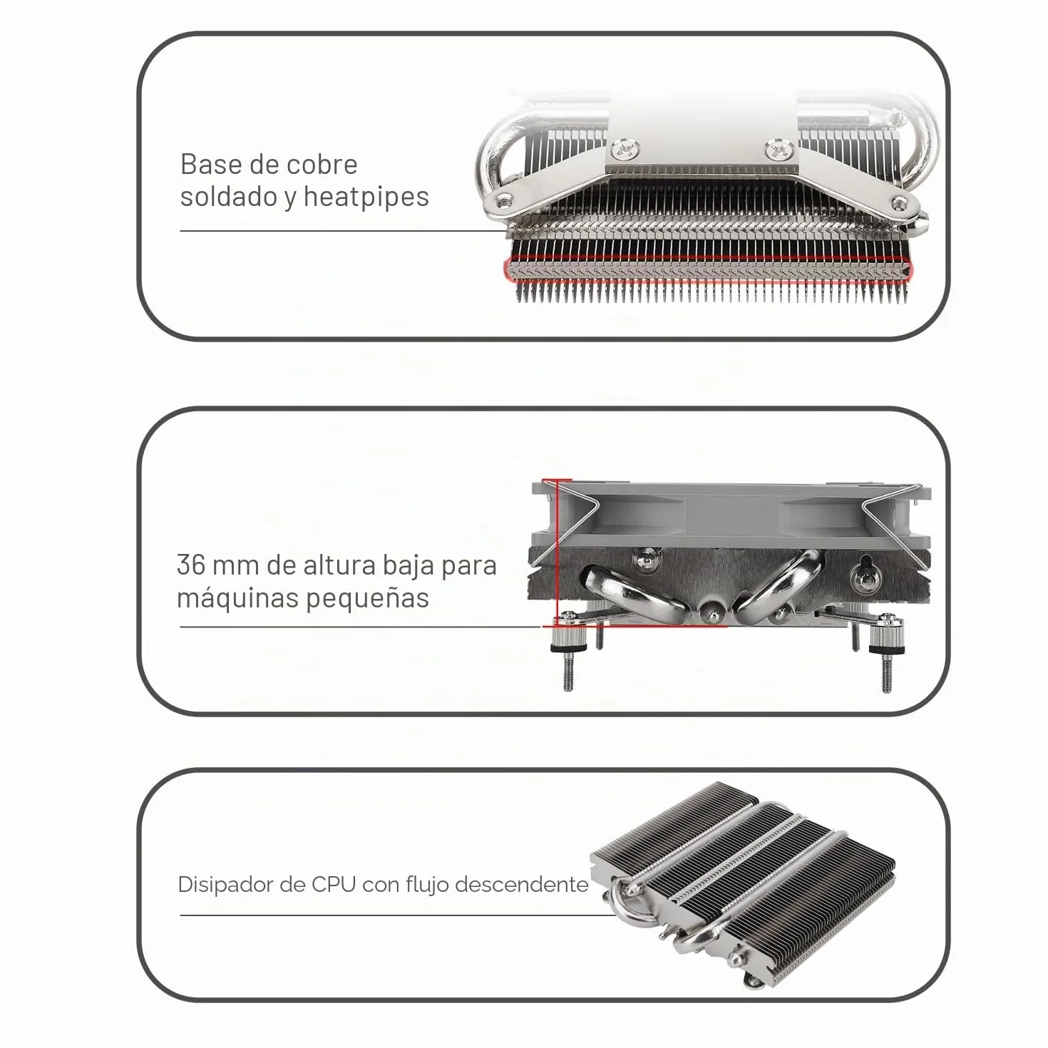 TR-Thermalright AXP90 X36 Refrigerador de CPU - 4 Tubos de Calor, Ventilador Silencioso de 92mm de Bajo Perfil-2700rpm, para AMD AM4/AM5, Intel LGA1851/1700/115x/1200, Refrigerador de PC de Bajo