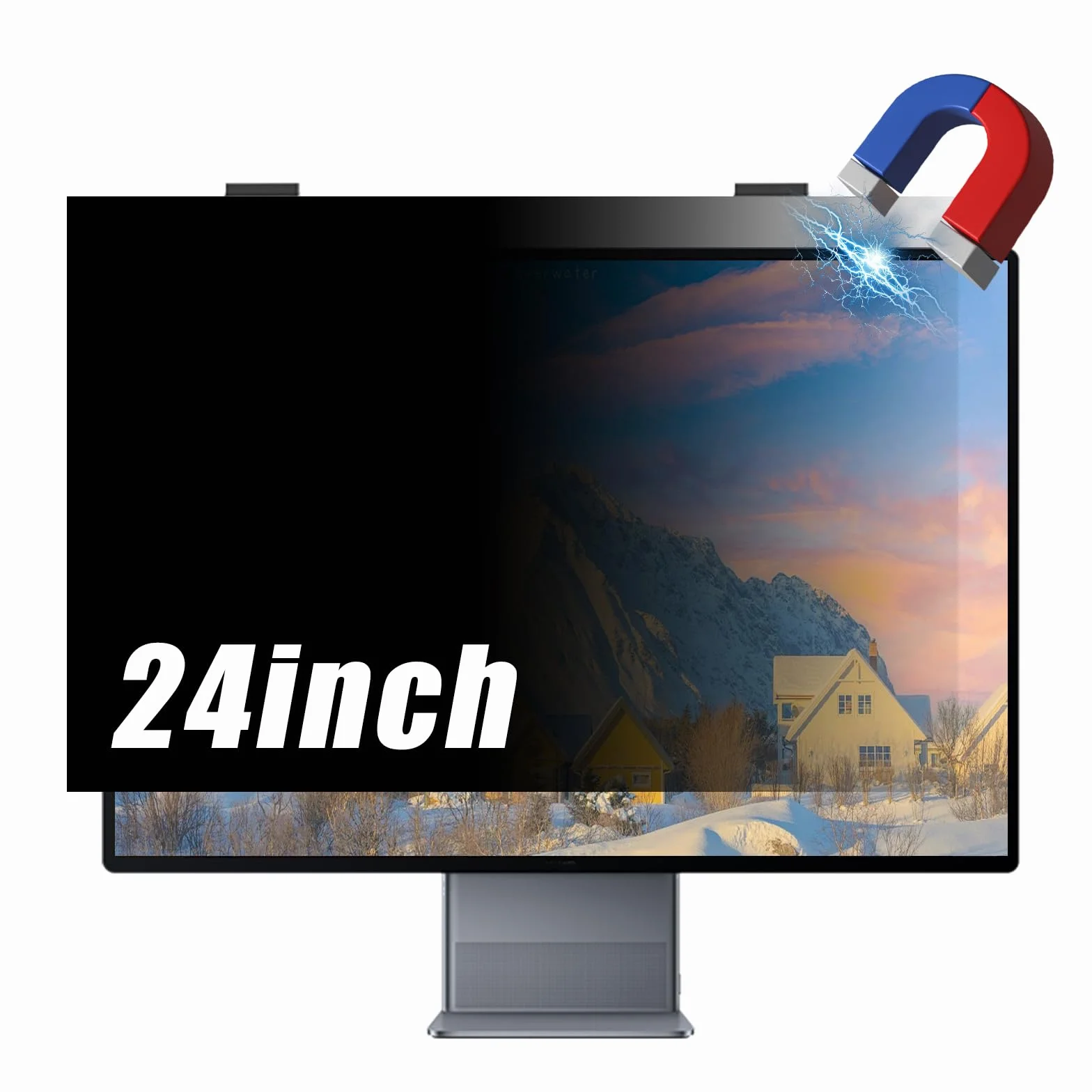 Filtro de pantalla de privacidad para computadora de 61 cm, 16:9/16:10, protector de luz azul extraíble antirreflejos para monitores, protección de privacidad para el trabajo y el hogar