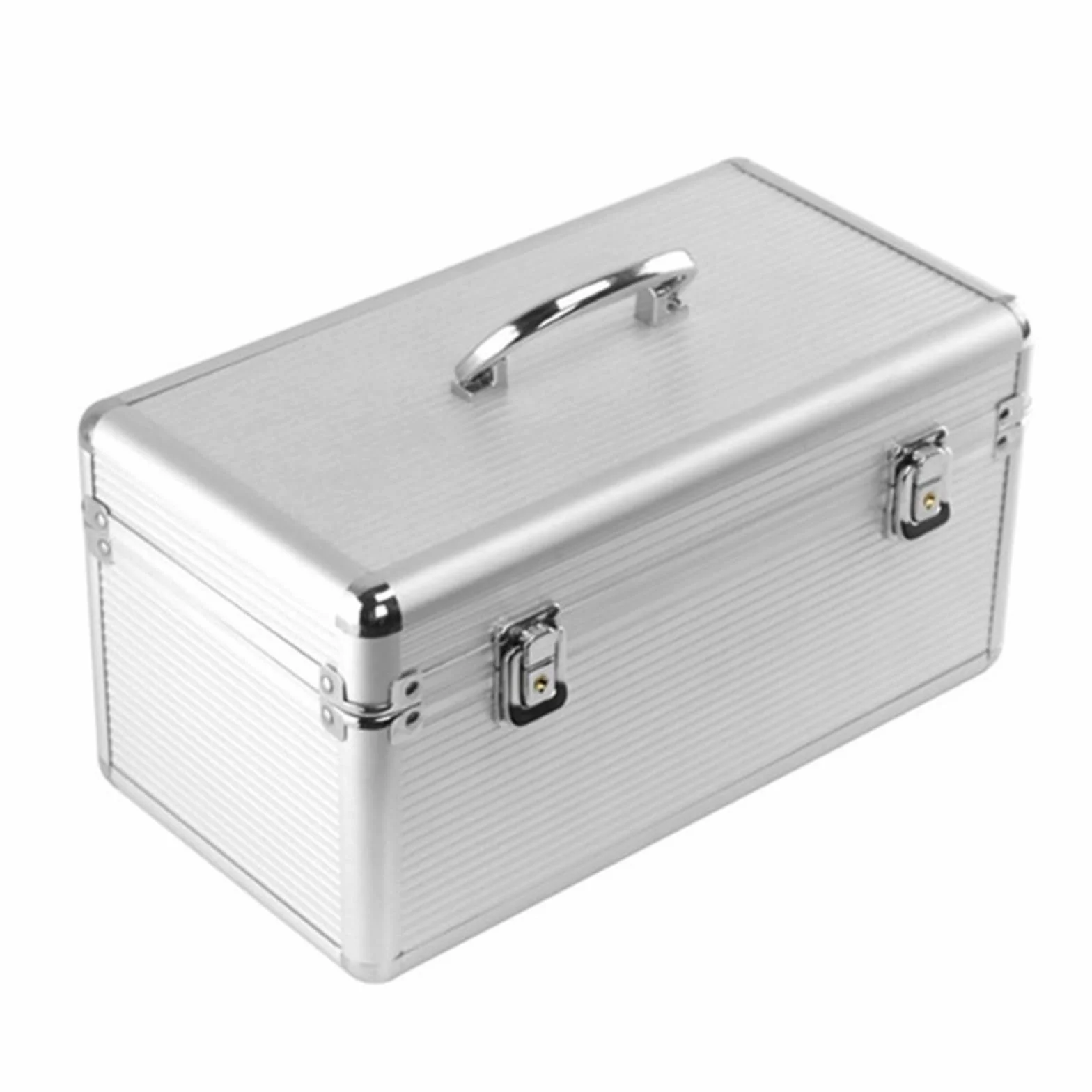 Maleta protectora para discos duros de 3.5 pulgadas, 10 bahías con espuma externa para unidades de transporte, caja de almacenamiento de aluminio
