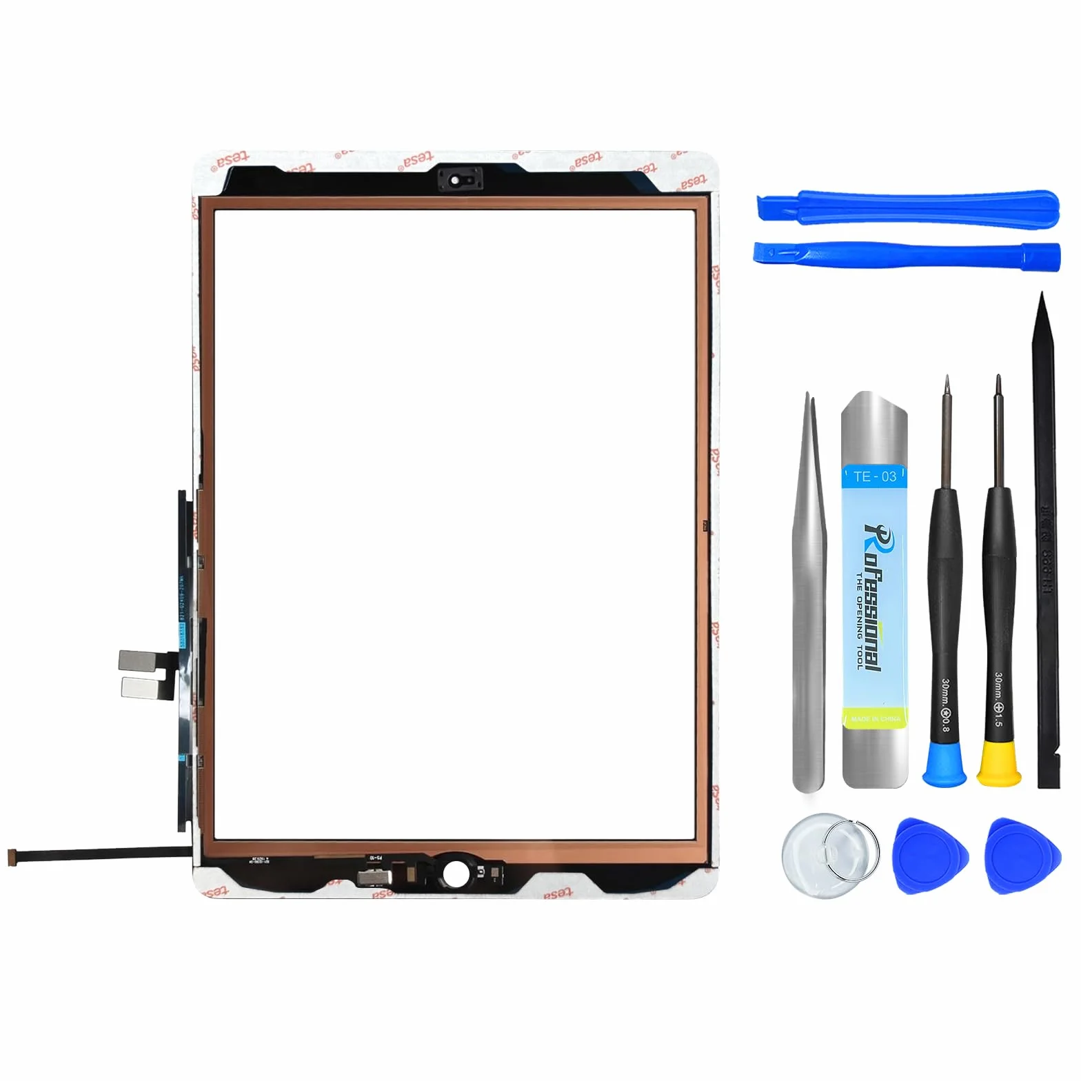 NB+ Pantalla de repuesto para iPad 7, 7ª/8ª generación, cristal táctil digitalizador 10.2 pulgadas, A2197/A2198/A2200/A2270/A2428/A2429/A2430, sin botón de inicio, kit