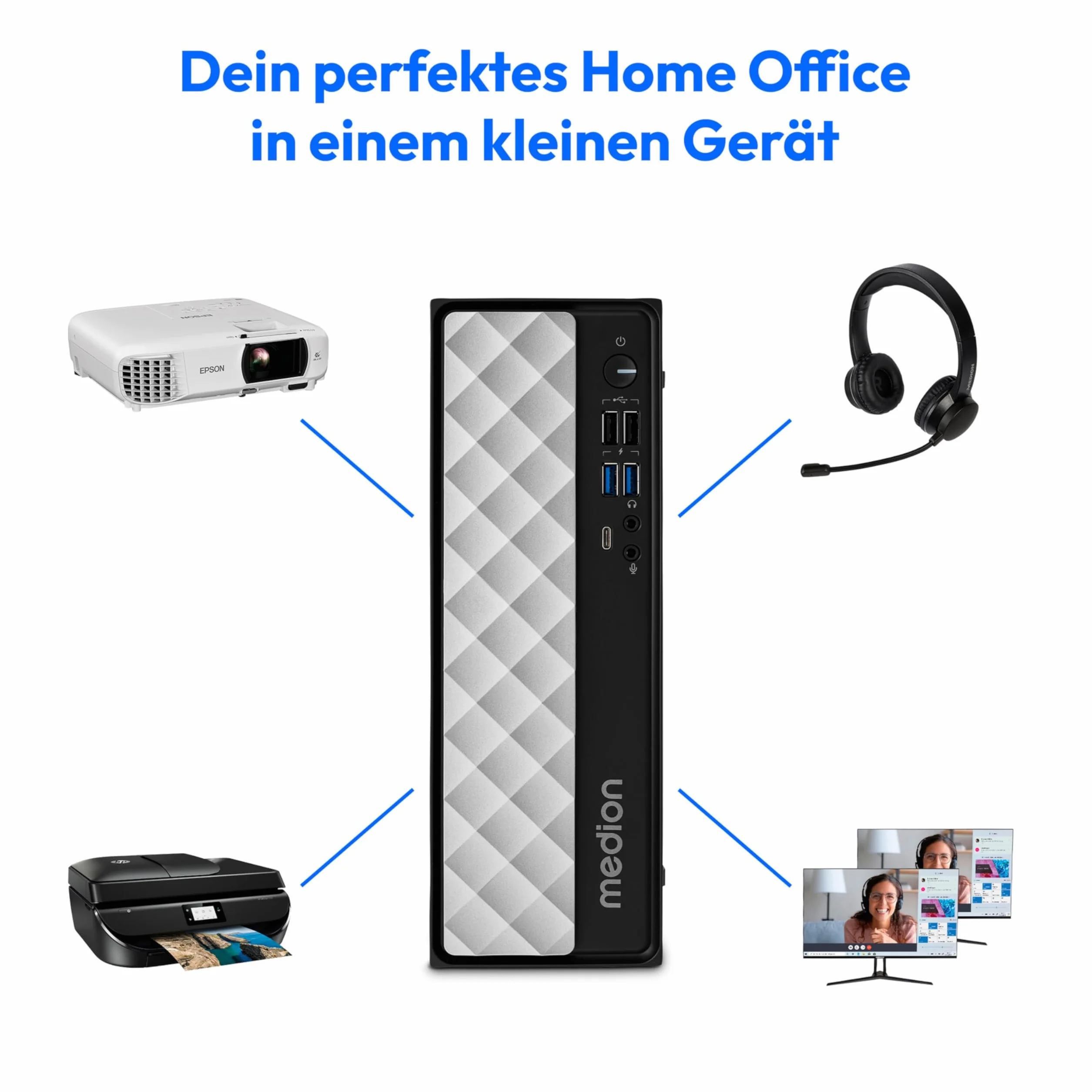 PC de Bureau - MEDION - T80 MD34590 - i7-12650H 2,3GHz - RAM 16Go - SSD 1To - Carte graphique intégrée - Win 11