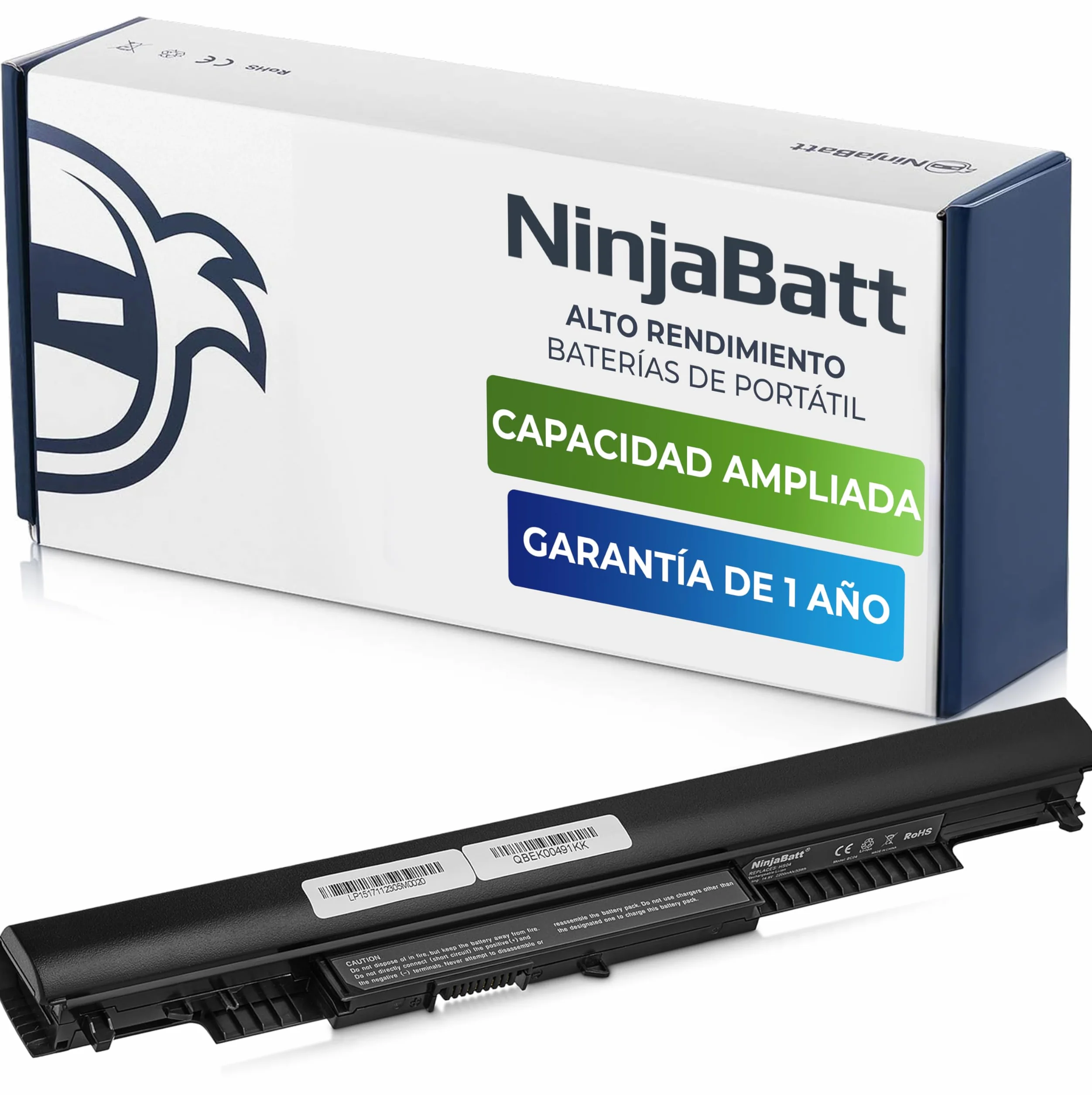 NinjaBatt - Batería para HP 807957-001 807956-001 HS04 HS03 HSTNN-LB6V 807612-421 HSTNN-LB6U 250 G5 807611-421 TPN-C125 15-AF067SA 843532-851 – Larga duración [4 Celdas/2200mAh/33Wh]