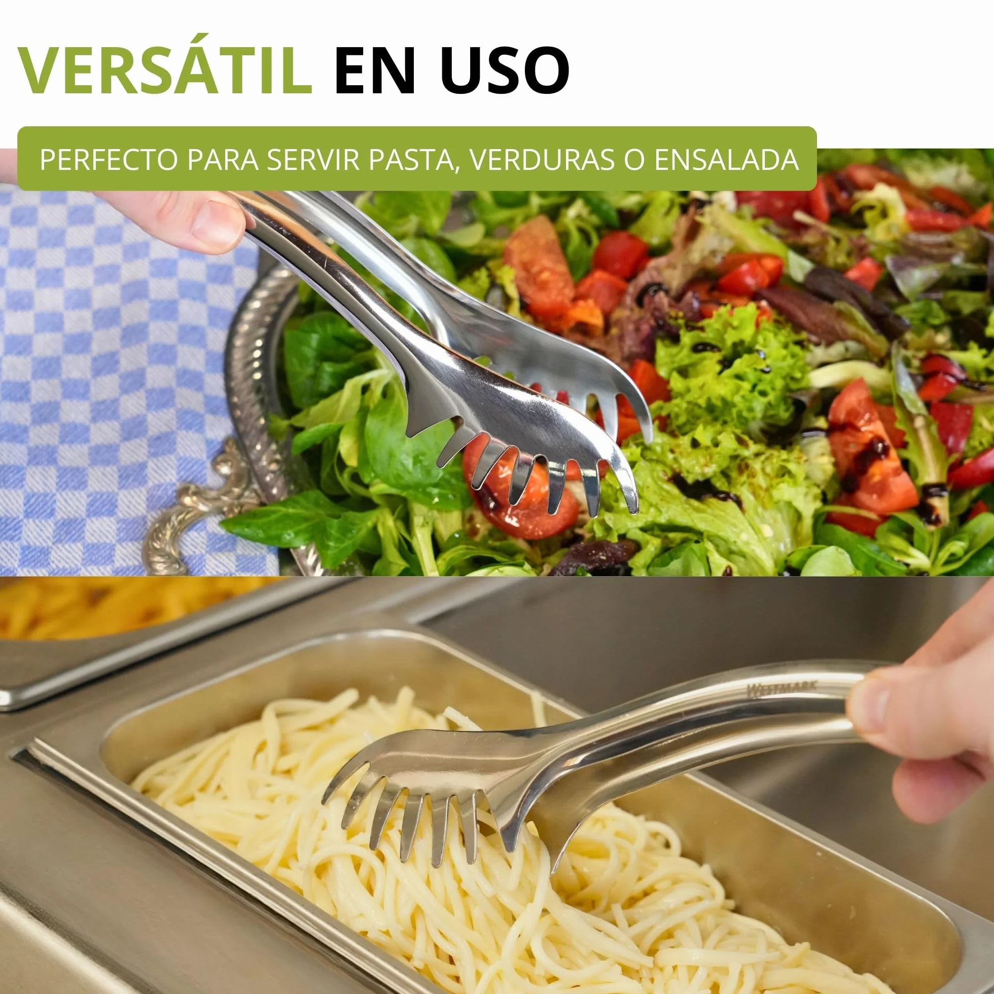 Westmark Pinzas para espaguetis y buffet Pro, acero inoxidable, 29.5 cm