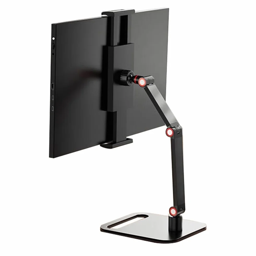 Soporte de monitor portátil, soporte de escritorio de metal universal, 16 pulgadas, soporte plano de escritorio para transmisión en vivo