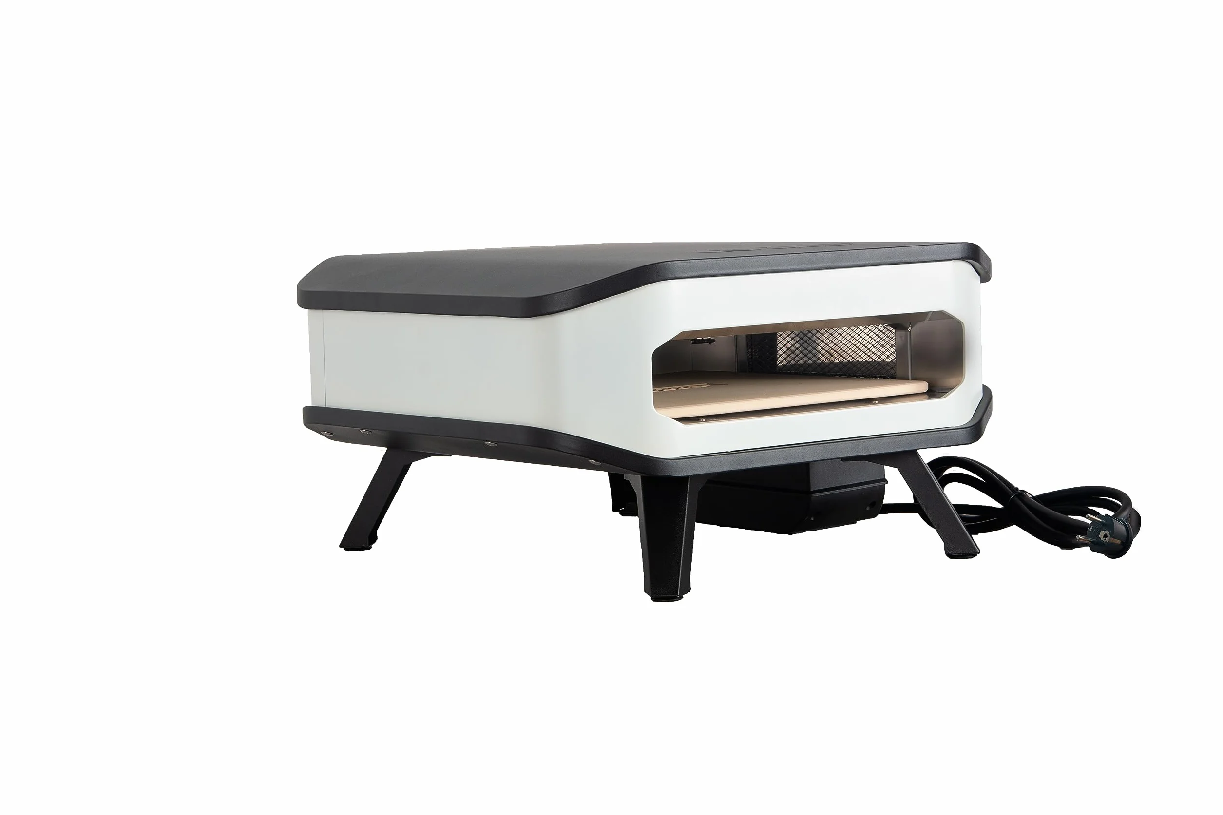 Cozze Horno para pizza eléctrico 13" 2200W Control digital temperatura Piedra 34x34 cm IPX4 Blanco y negro