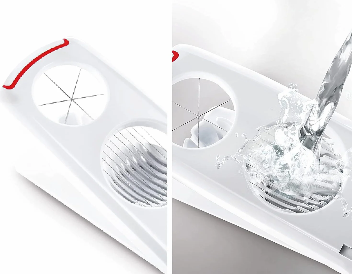 Leifheit Cortahuevos Combi Cortador de huevos 3 funciones hilo de acero inoxidable blanco
