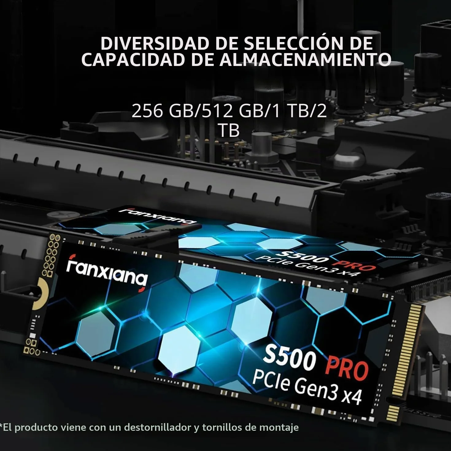 fanxiang SSD M.2- SSD 256GB NVMe PCIe Gen3x4 2280, hasta 3000 MB/s, M.2 256GB NVMe con Pasta térmica de grafeno,caché SLC 3D NAND TLC,Discos Duros Sólidos Internos
