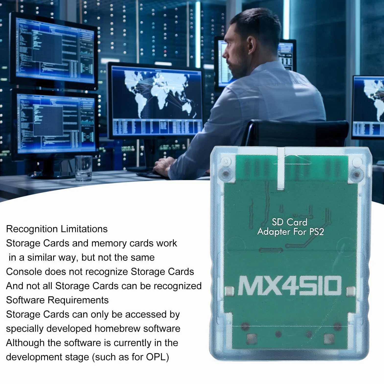 Adaptador de Tarjeta SD MX4SIO SIO2SD, Lector de Tarjetas de Memoria para Consola Plug and Play, Expansión de Almacenamiento (Azul Transparente)