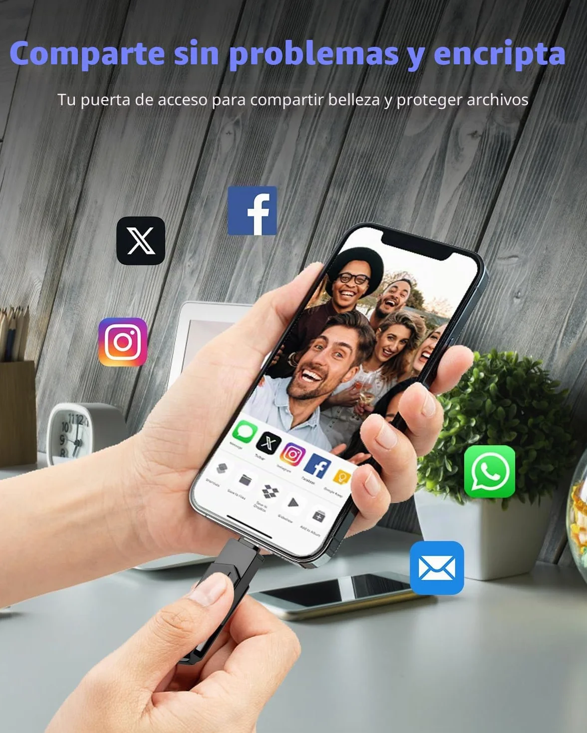 Pendrive para iPhone 512GB MFi Certified 3 en 1 Memoria USB 3.0 Lightning Memoria Externa Tipo C para iPhone/iPad/iOS/Android/Mac/PC - pendrive movil (Negro)