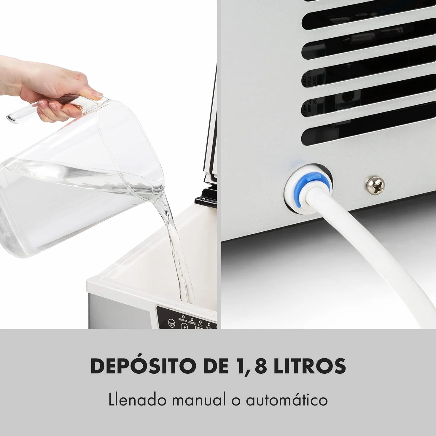 Klarstein Icefestival Cube máquina de hielo 400 W 12-20 kg/24h 1,9 kg 1,8 l 3 tamaños gris metalizado