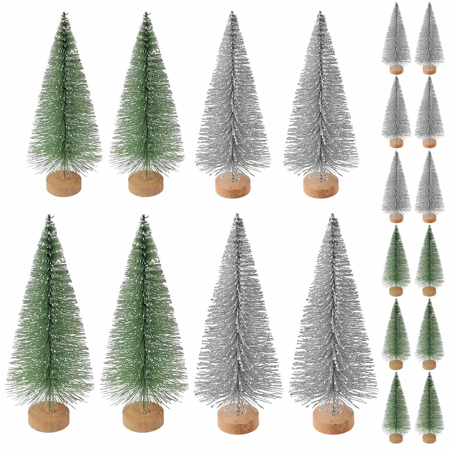 Mini Árbol de Navidad Abeto Decoración Navideña 20 Piezas para Ventana Tienda DIY