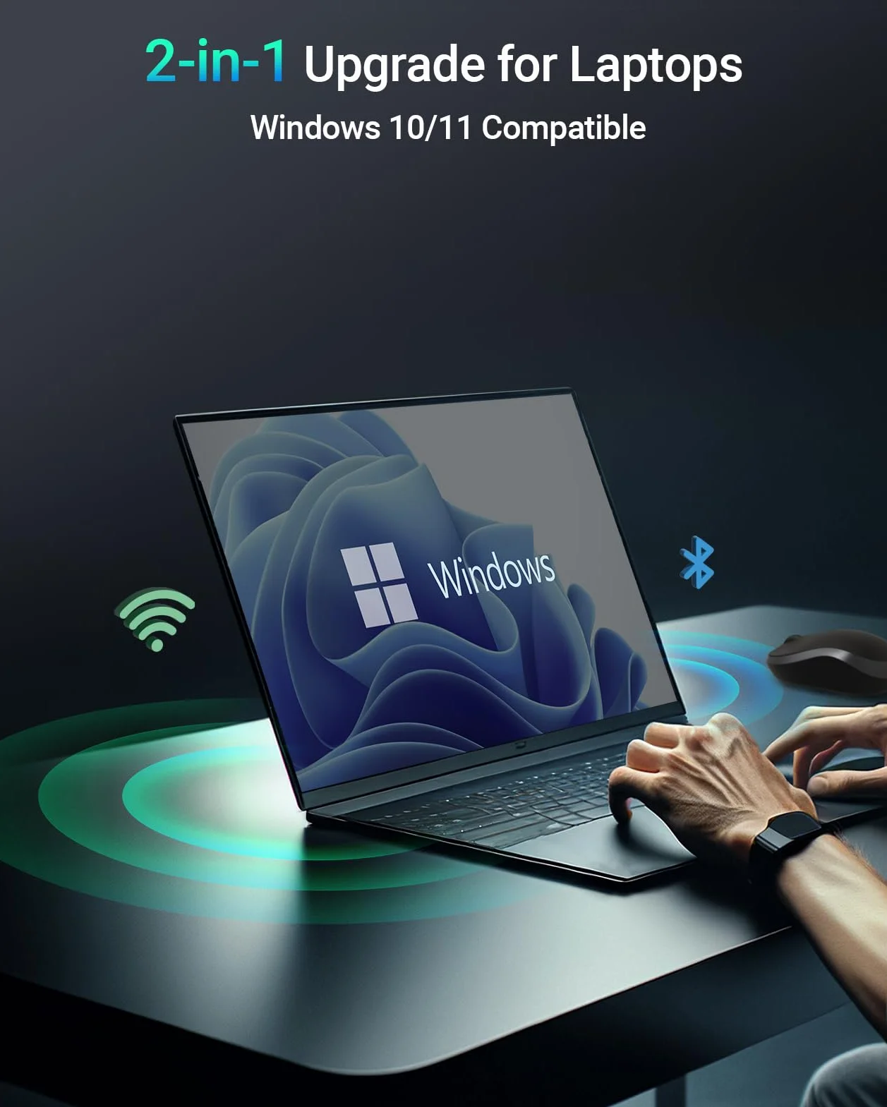BrosTrend WiFi 6 Tarjeta de Red WiFi para Portátil, 1800Mbps Tarjeta WiFi y Bluetooth 5.2 Doble Banda 5GHz / 2.4GHz, M.2 Inalámbrico Tarjeta WiFi PC Soporte Windows 10/11 (64bit), Vida ÚTI Protección