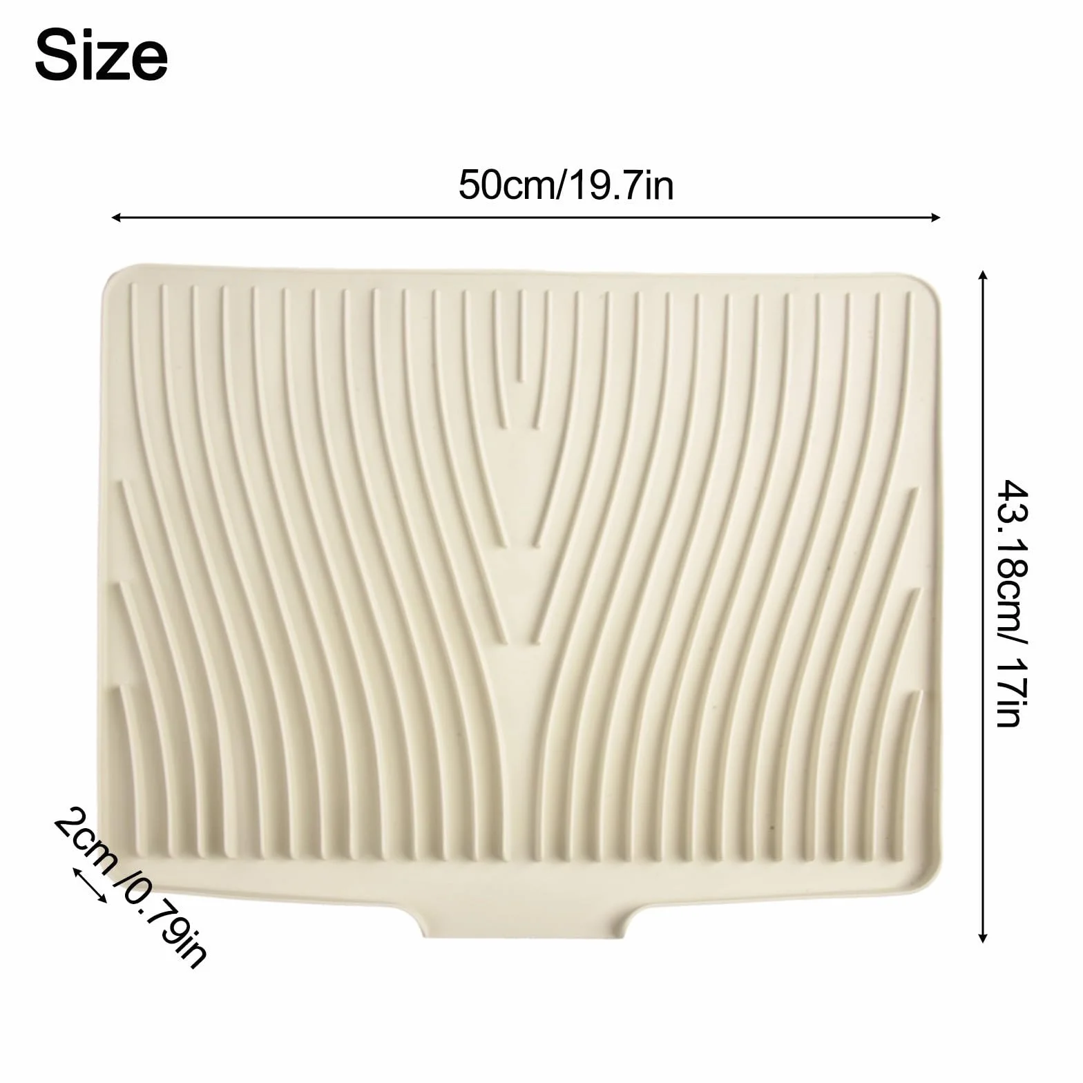 Alfombrilla de silicona para secar platos antideslizante resistente al calor 50 x 43 x 2 cm