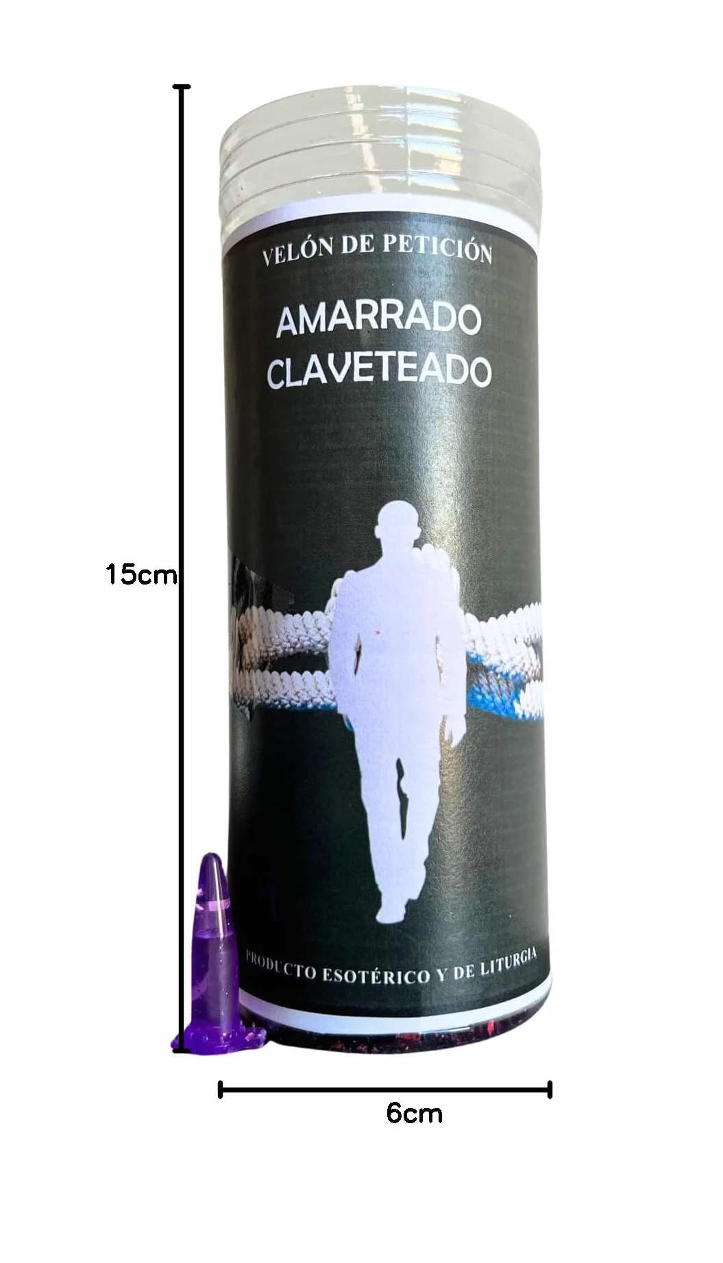 Velón de Amarrado y Claveteado para Petición con Aceite Litúrgico y Oración de 3 Días