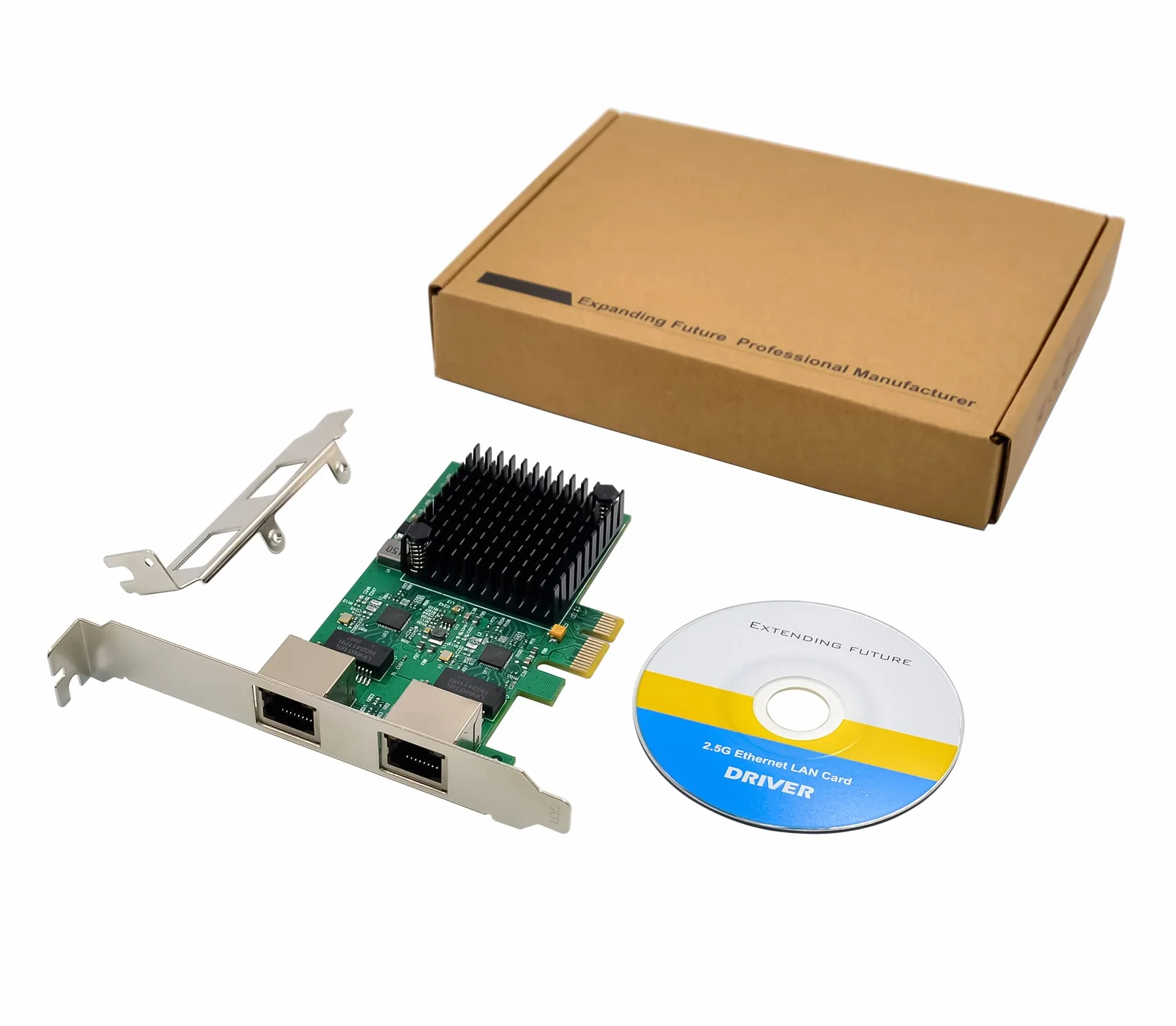 Adaptador de red PCIe de doble puerto 2.5GBase-T RTL8125B 2500/1000/100Mbps PCI Express Gigabit Ethernet NIC Controlador LAN RJ45