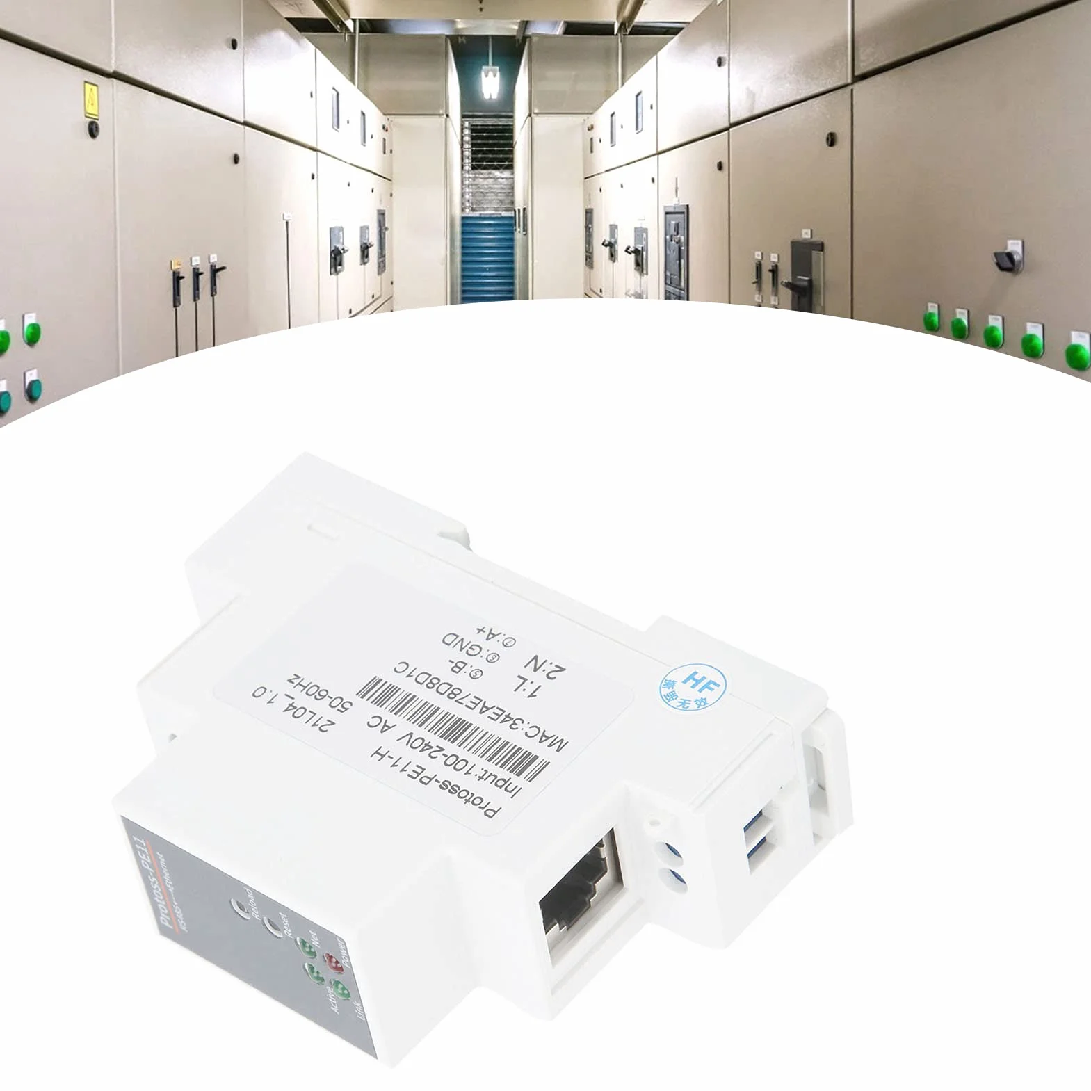 Montaje en riel de RS485 a Servidor Serie Ethernet PE11‑H Enrutador de Servidor Serie RS485 a Ethernet 100-240 V CA PE11-H para FreeRTOS