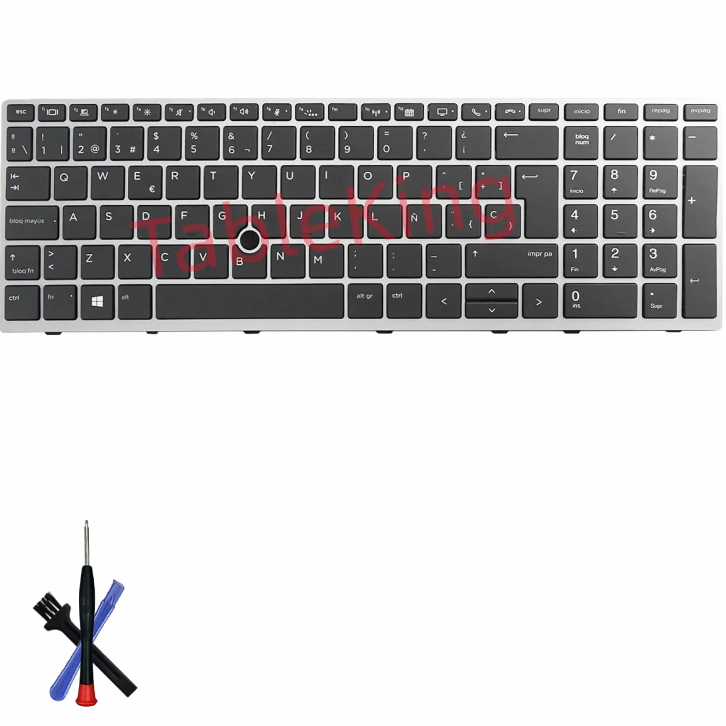 Teclado Plateado de Repuesto con retroiluminación para HP EliteBook 850 G5 850 G6 855 G5 750 G5 755 G5 ZBook 15u G5 ZBook 15u G6 (España)