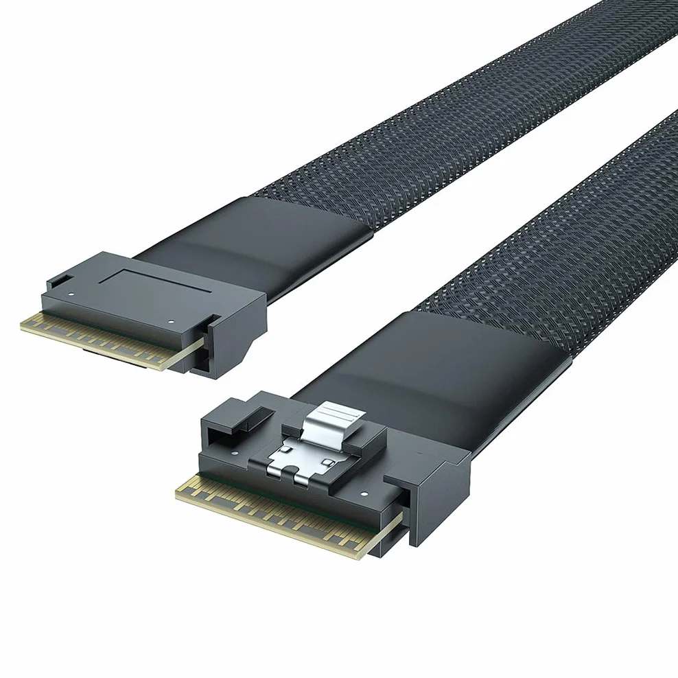Ipolex Cable SlimSAS SFF-8654 a SFF-8654 8i, cable Slimline 8i, PCIe 4.0, 0,75 metros (2,5 pies)