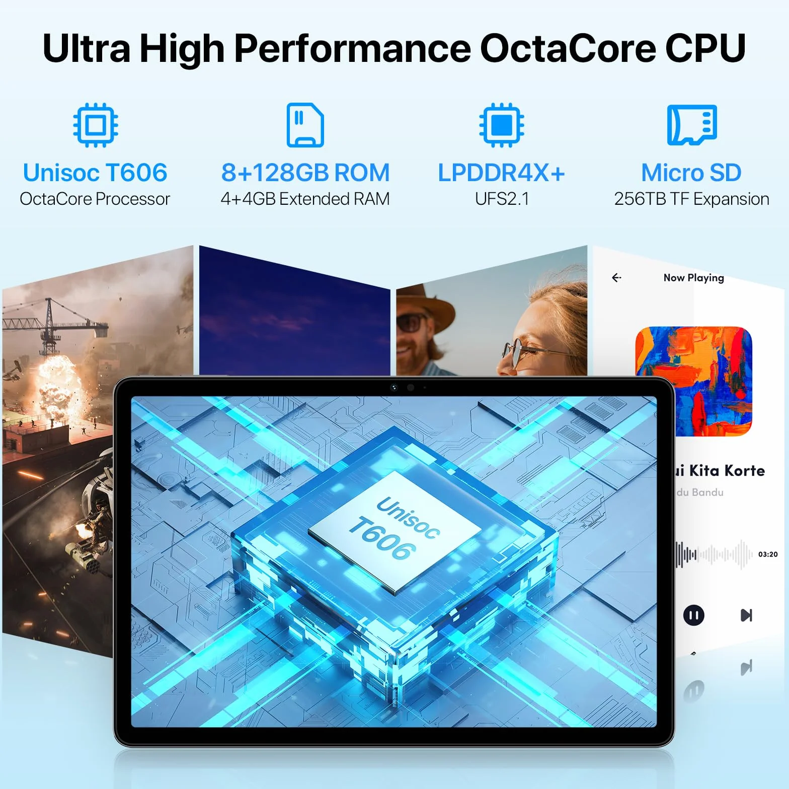 UMIDIGI G5 Tab 10.1 Zoll Tablet Android, 8GB+128GB (1TB TF) Tablet mit SIM-Kartenslot, 13MP+8MP Kamera, 6000mAh Akku, Octa-Core Prozessor, Widevine L1, GPS, Bluetooth, WiFi 5G/2.4G