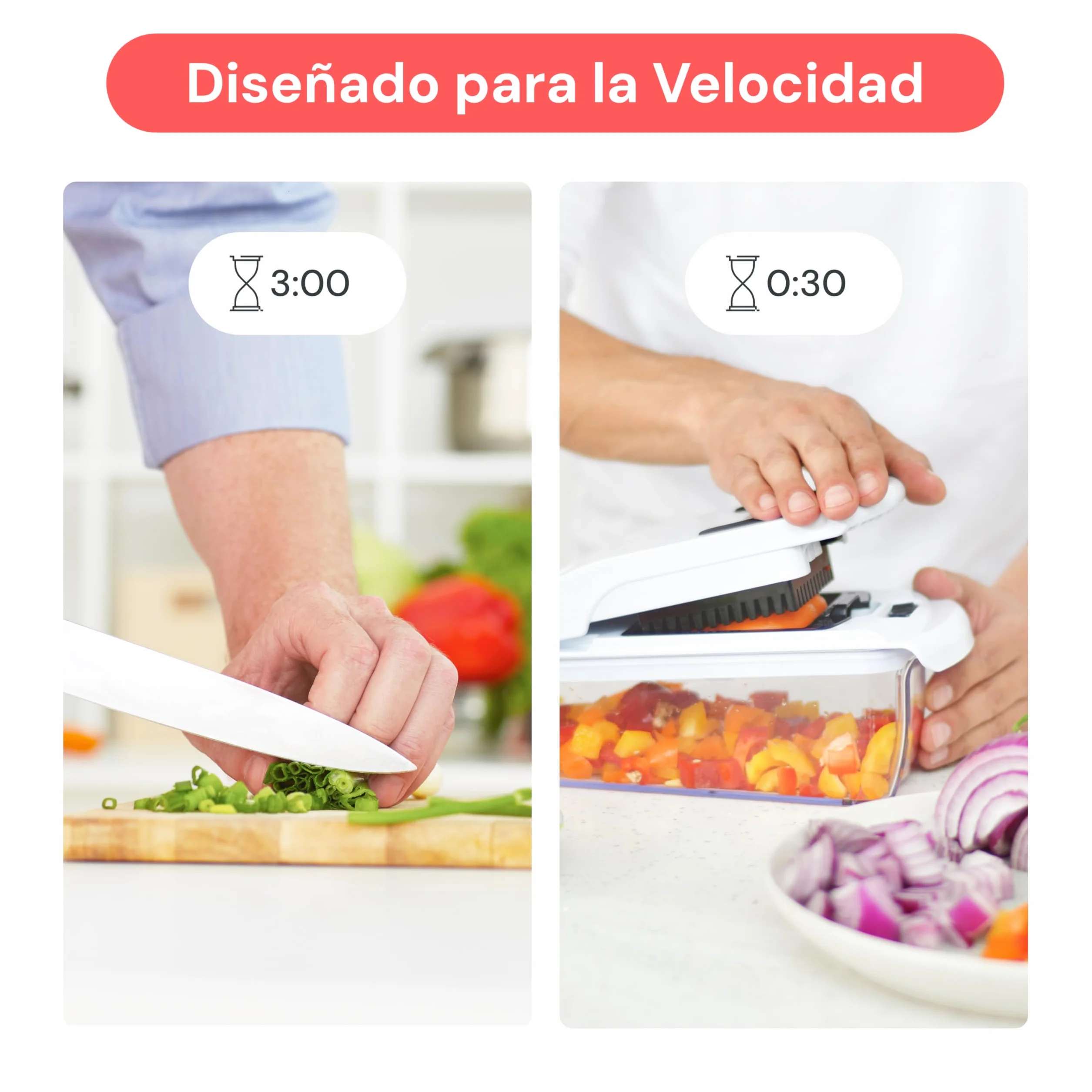 Fullstar Multifuncional Cortador de Verdura y Espiralizador Picador Manual PRO 4-en-1 Blanco