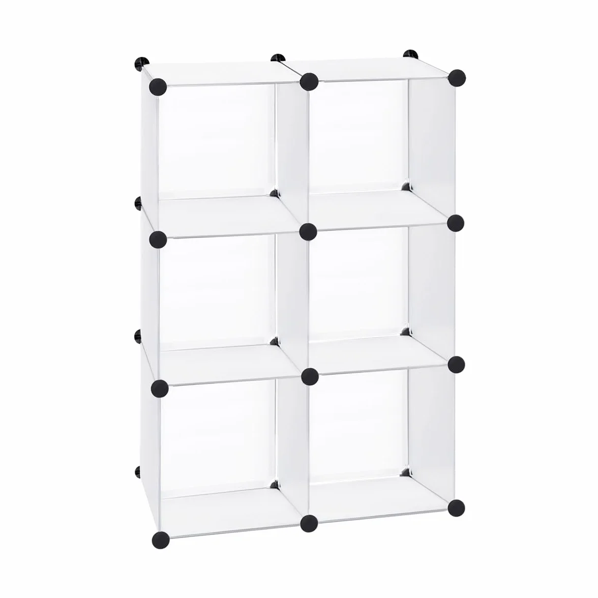Armario Modular Cubos Estantería Zapatero Plástico Blanco 6 Cubos