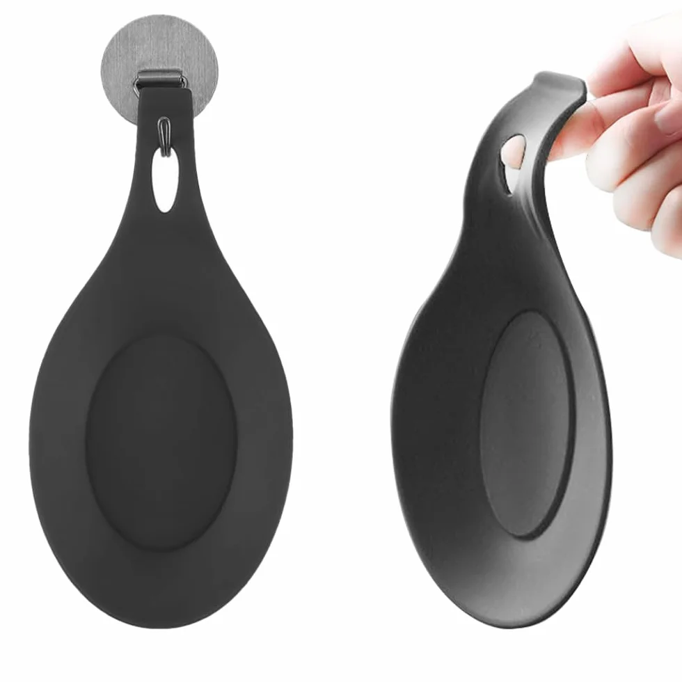 Soportes para Cucharas Silicona Grado Alimenticio Resistente Calor Forma Almendra Bandeja Cocina