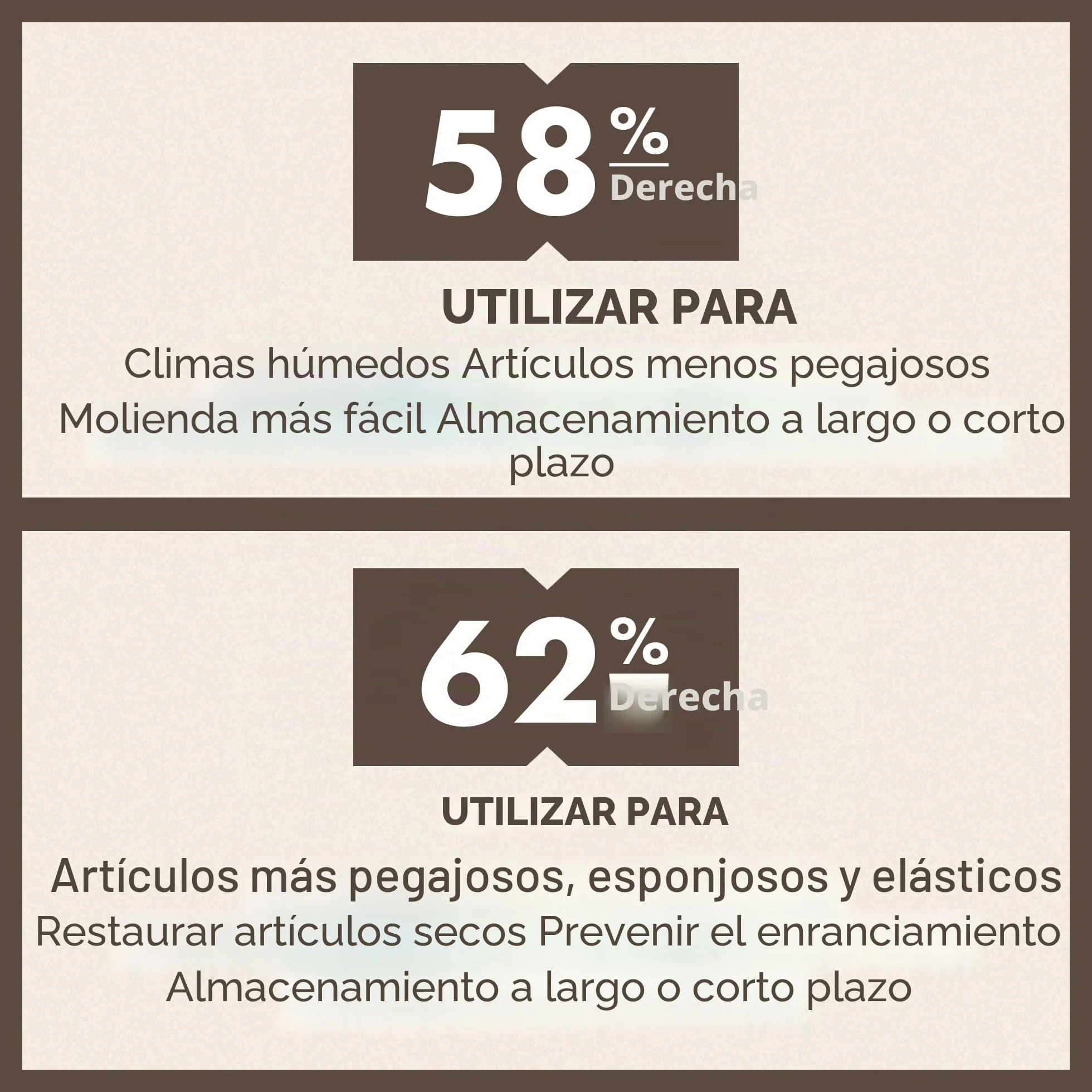 Boveda Bolsitas para almacenar remedios naturales Control doble de la humedad 58% HR Tamaño 8 para 30 g Pack de 10
