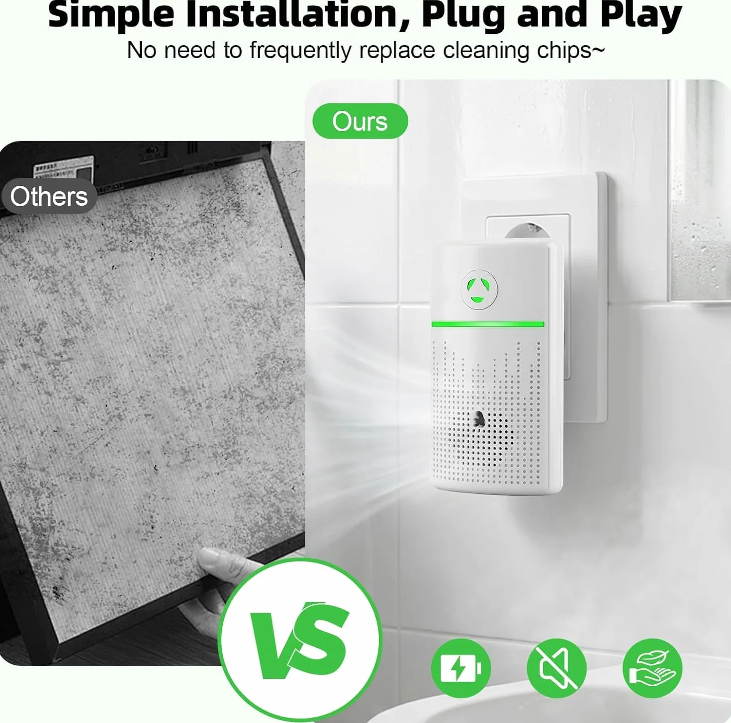 Purificador de aire ionizador mini para hogar, dormitorio, oficina y cocina