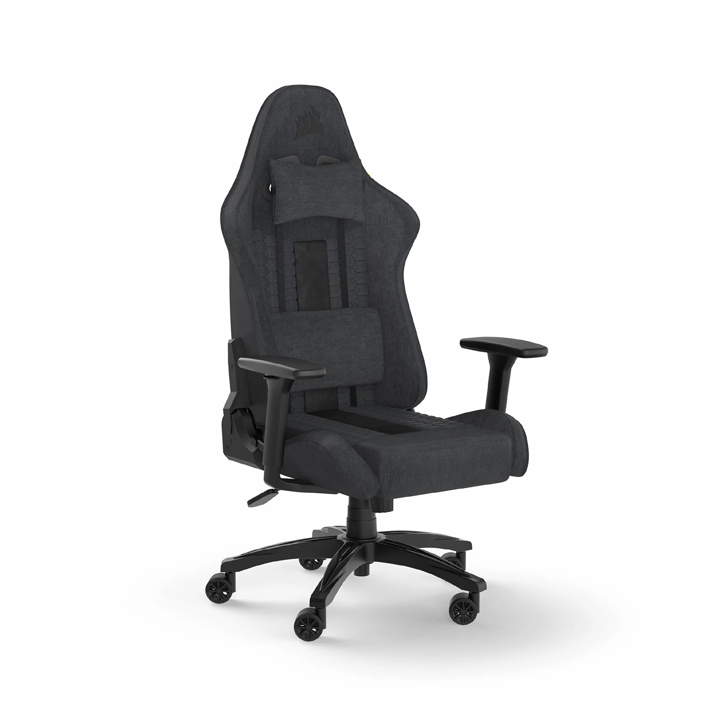 Corsair TC100 Relaxed Silla para Juegos Gris y Negro Tela Cojín Lumbar Almohada Cervical Espuma Viscoelástica