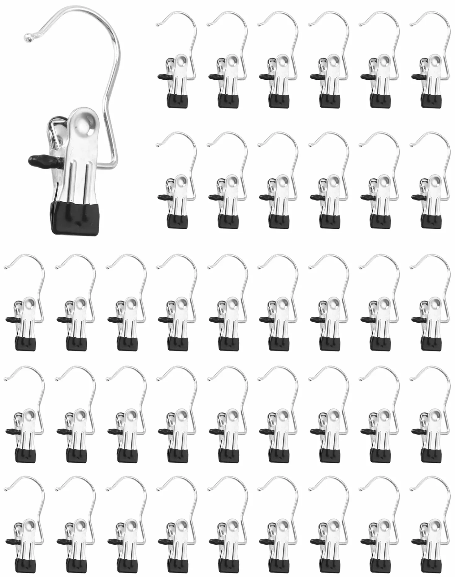 QWORK Perchas con Pinzas Antideslizante 40 Piezas para Viajes Ropa