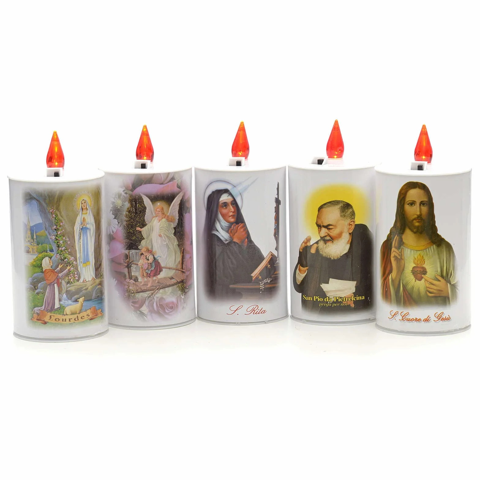 Holyart Vela Led Imagen Eco Eléctrico Blanco Padre Pío