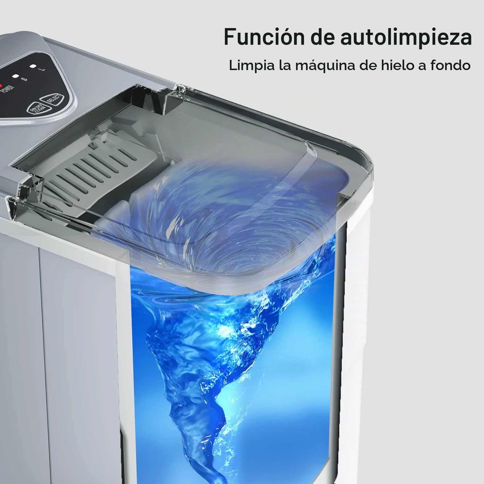 FOOING Máquina de Hielo 15KG/24H 6 Minutos Fabricación de Hielo Doméstica