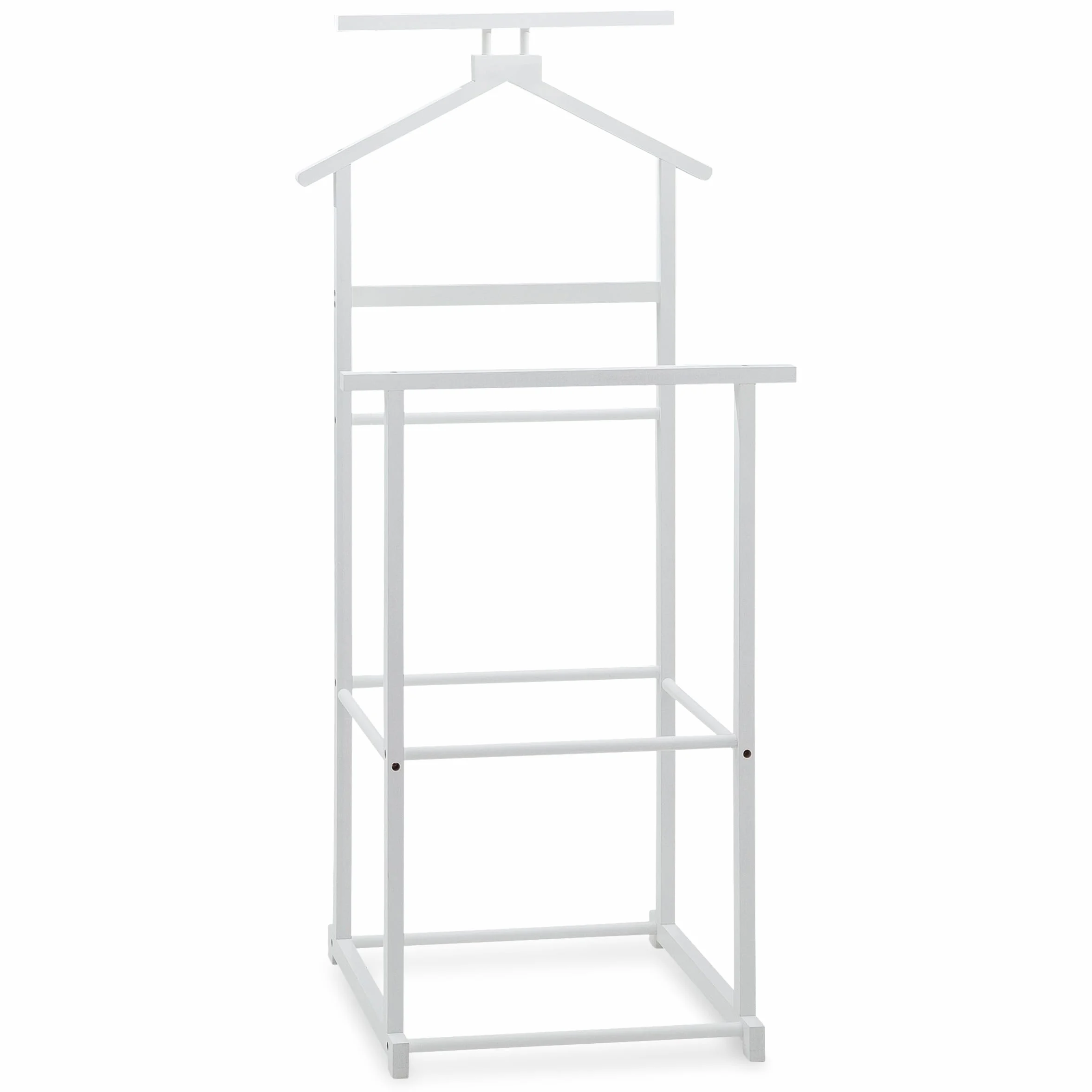 IDIMEX Kanna Percha para ropa con estante de bambú blanco